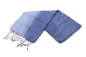 100% Fair Trade Thai Ribbon Style Scarf Shawl Navy