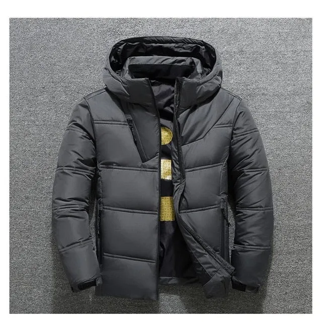 2019 Winter New Jacket Mens Quality Thermal Thick Coat Snow Red Black Parka Male Warm Outwear Fashion White Duck Down Jacket Men