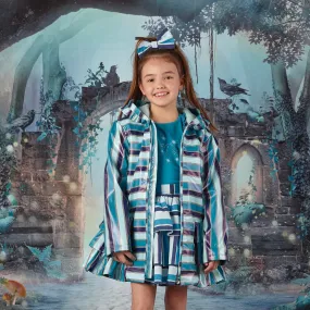 A DEE - Mr Unicorn Anna Stripe Print Raincoat - Aqua