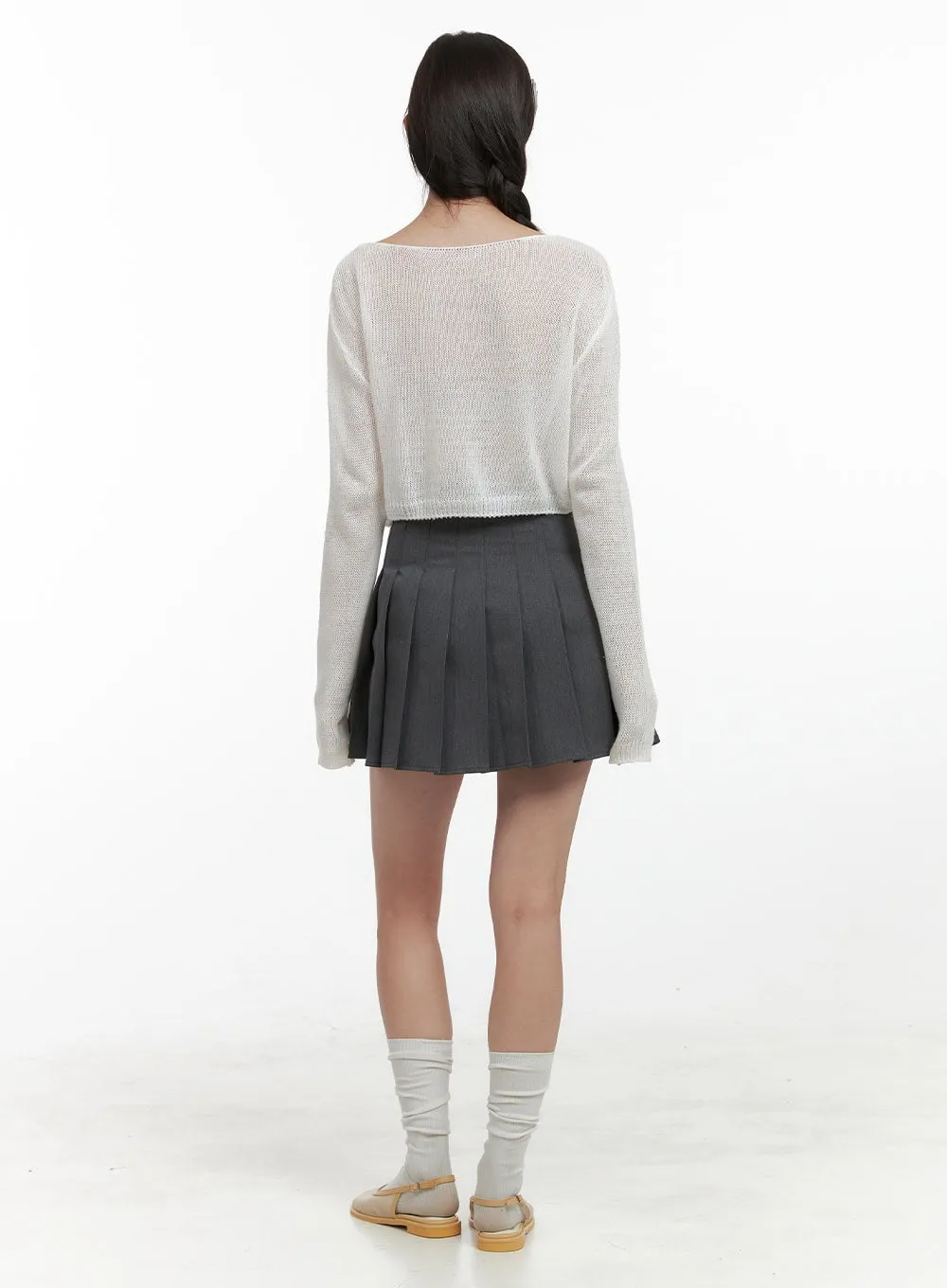 A-Line Pleated Mini Skirt OL411