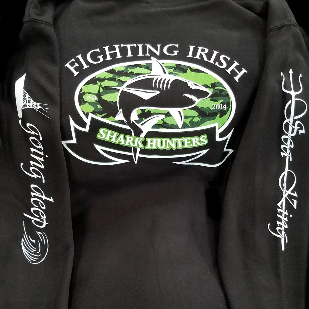 Adult Black Fighting Irish Shark Hunters Pullover