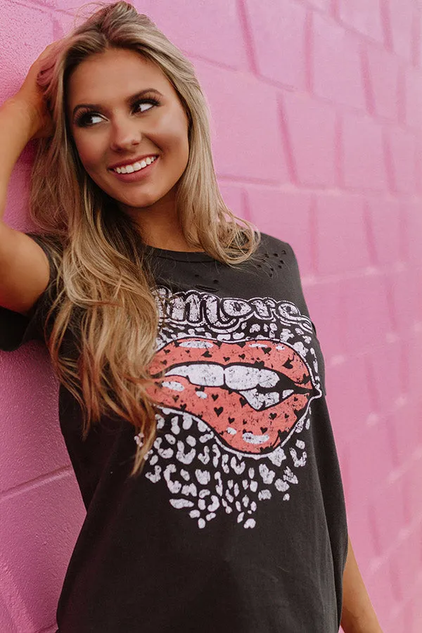 Amore Lips Distressed Boyfriend Tee