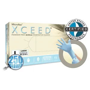 Ansell Microflex Xceed Powder-Free Nitrile Exam Gloves Glove Exam Nitrile Pf Xceedx-Lg 230/Bx 10Bx/Cs