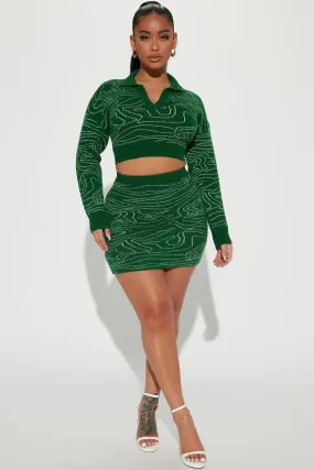 Anything Can Happen Sweater Skirt Set - Green/combo