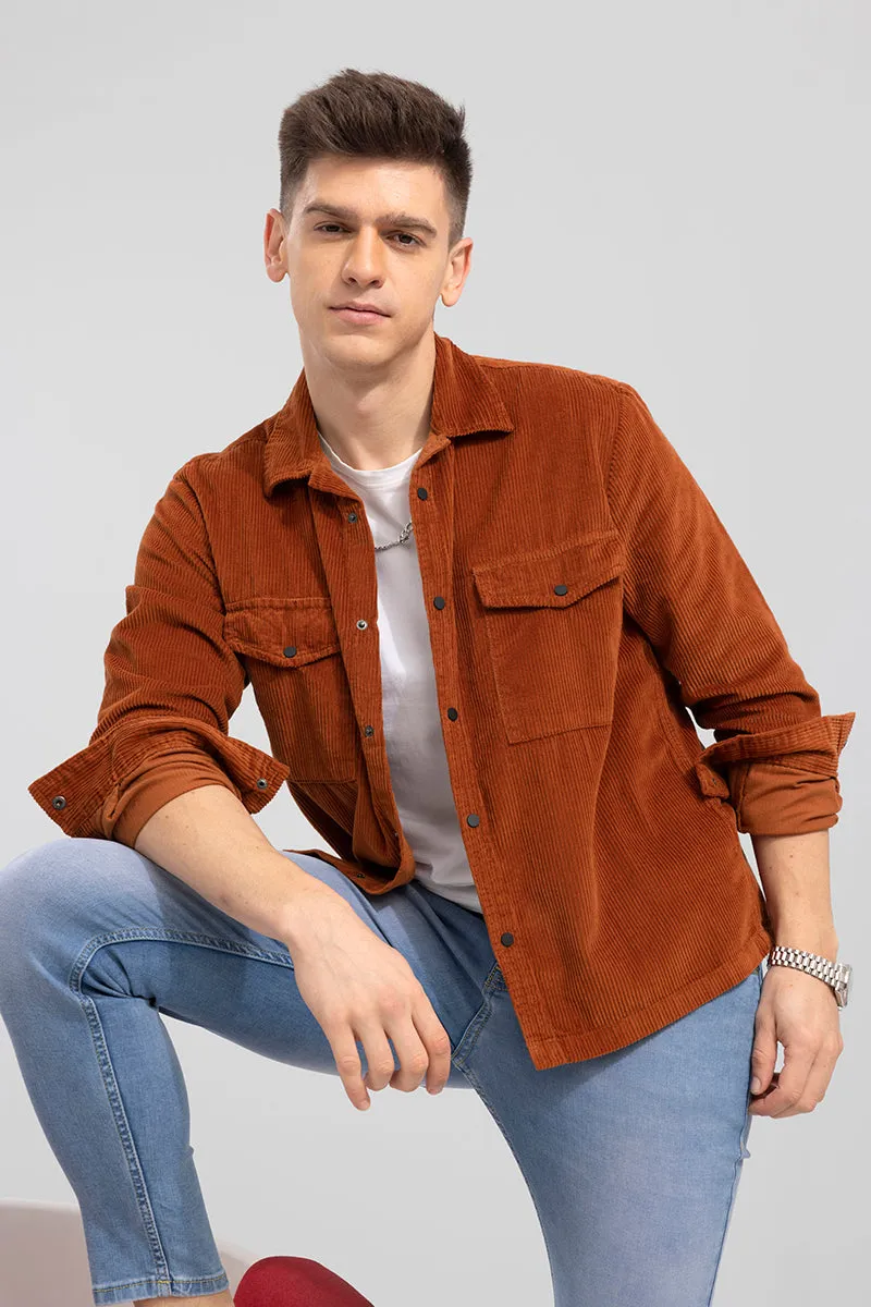 Artic Rustic Orange Corduroy Overshirt