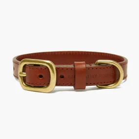 Autumn Maple Brown Leather Dog Collar – Premium Quality