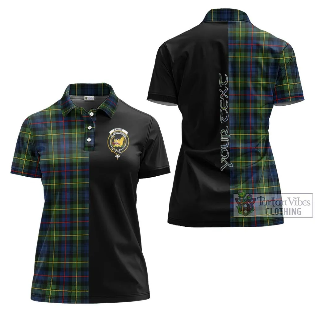 Bailey Modern Tartan Women's Polo Shirt with Family Crest and Half Of Me Style