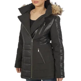 Bella Faux Fur Black Hooded Jacket