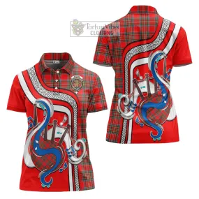 Binning Tartan Women's Polo Shirt with Epic Bagpipe Style