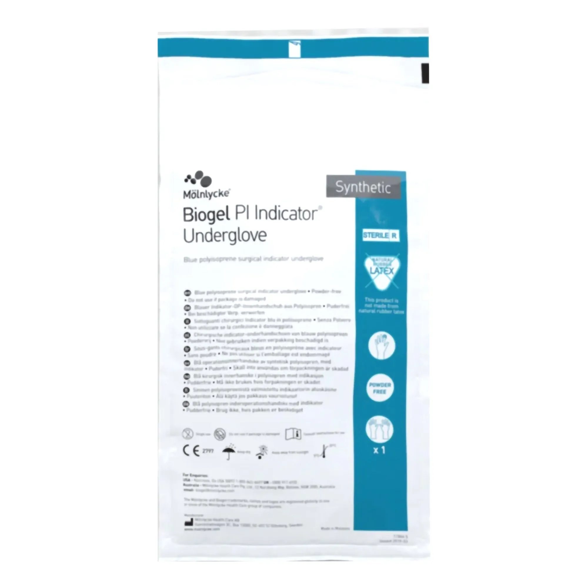 Biogel PI Indicator Underglove™ Polyisoprene Surgical Underglove, Size 8, Blue 200/CASE