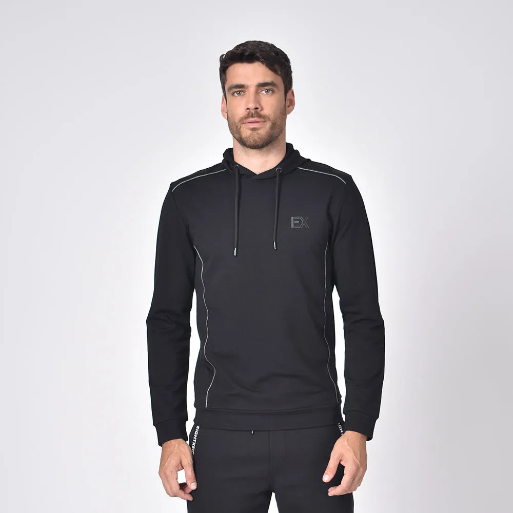 Black Hooded Pullover