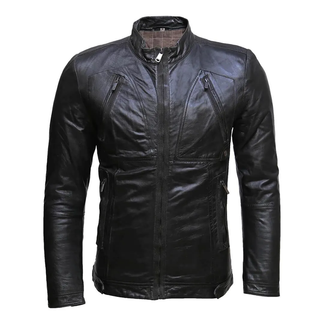 Black Leather Moto Jacket