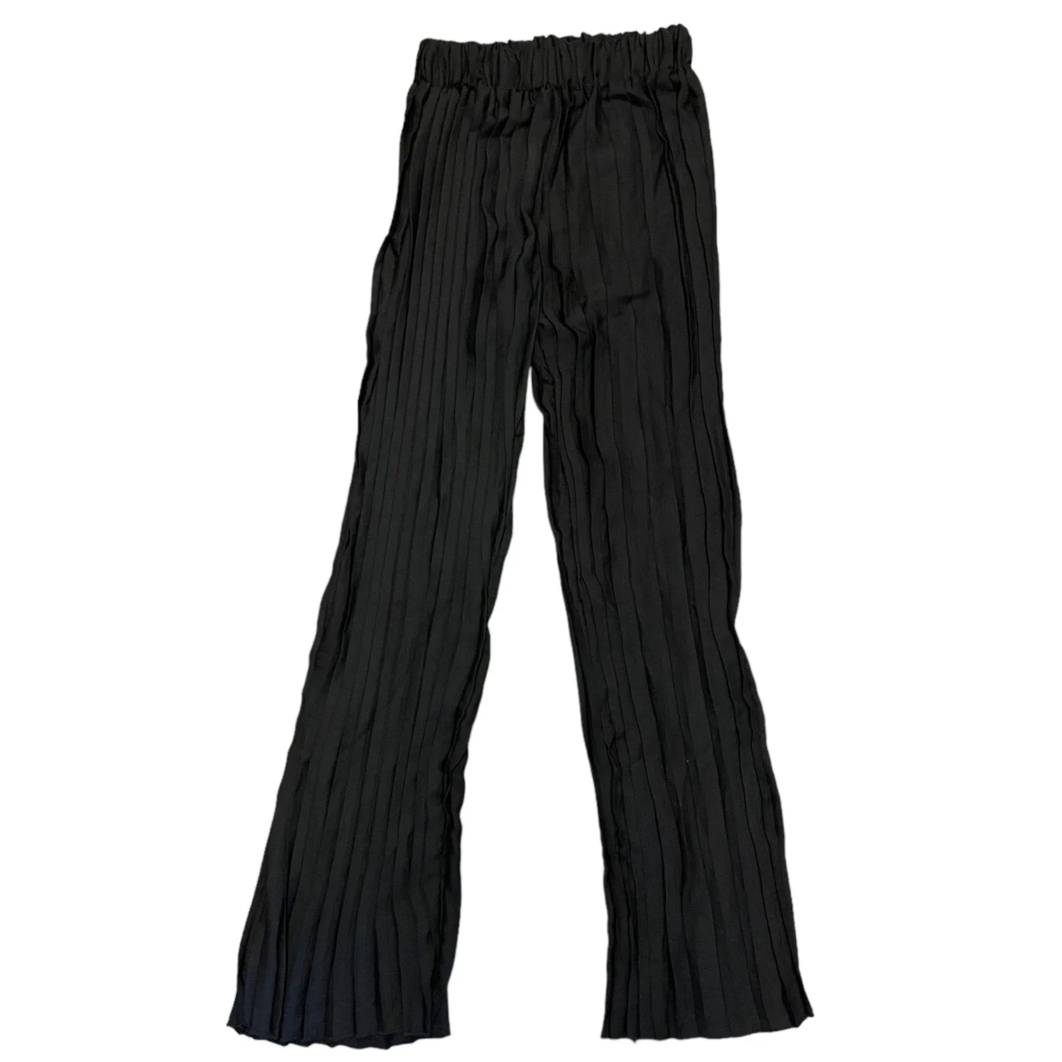 Black Pleated Semi Sheer Pull On Beach Pool Cover Up Pants Small