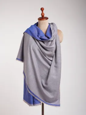 Blue Ivory Dorukha Kashmiri Pashmina Shawl