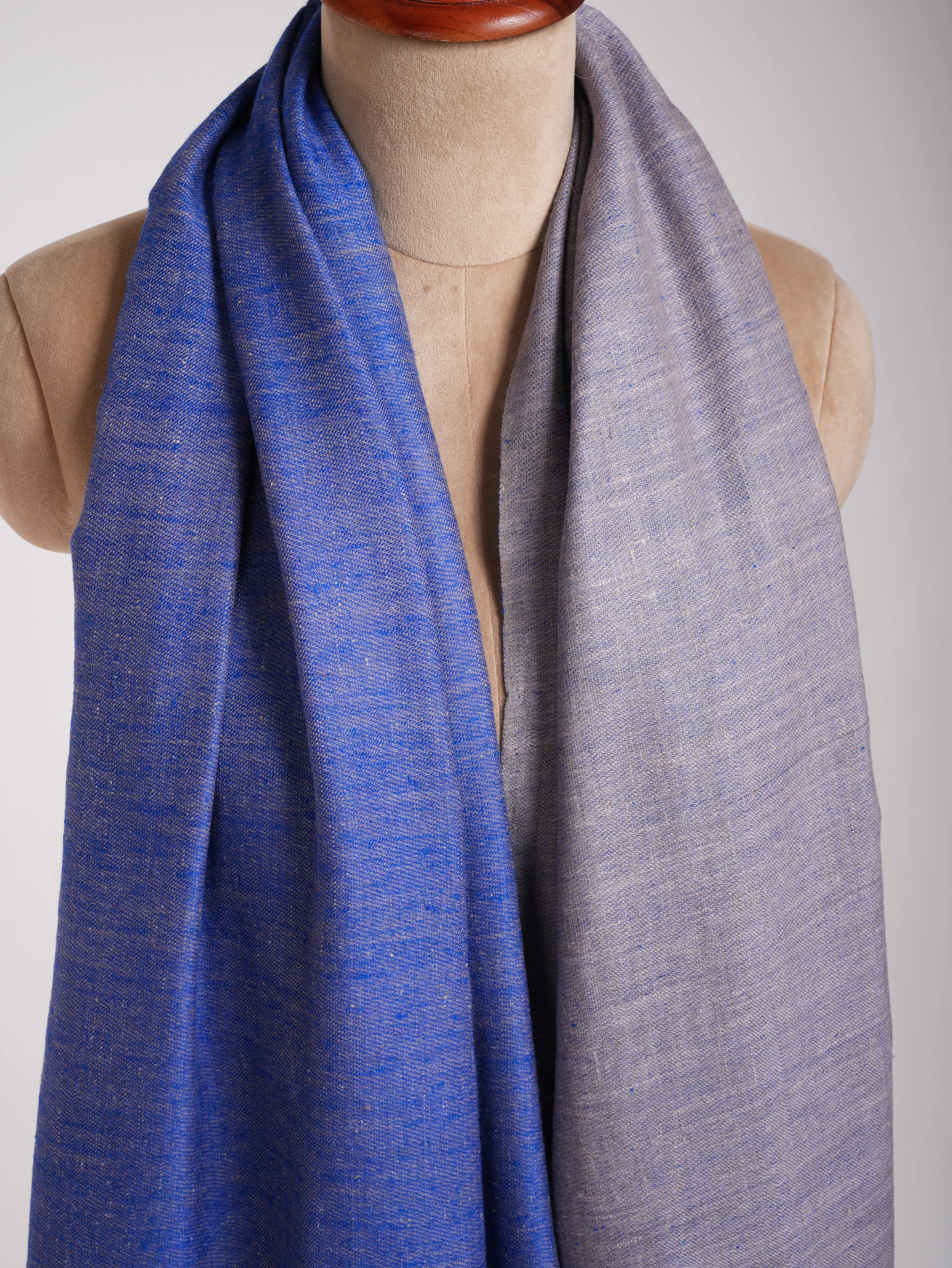 Blue Ivory Dorukha Kashmiri Pashmina Shawl