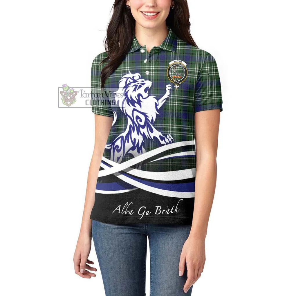 Blyth Tartan Women's Polo Shirt with Alba Gu Brath Regal Lion Emblem