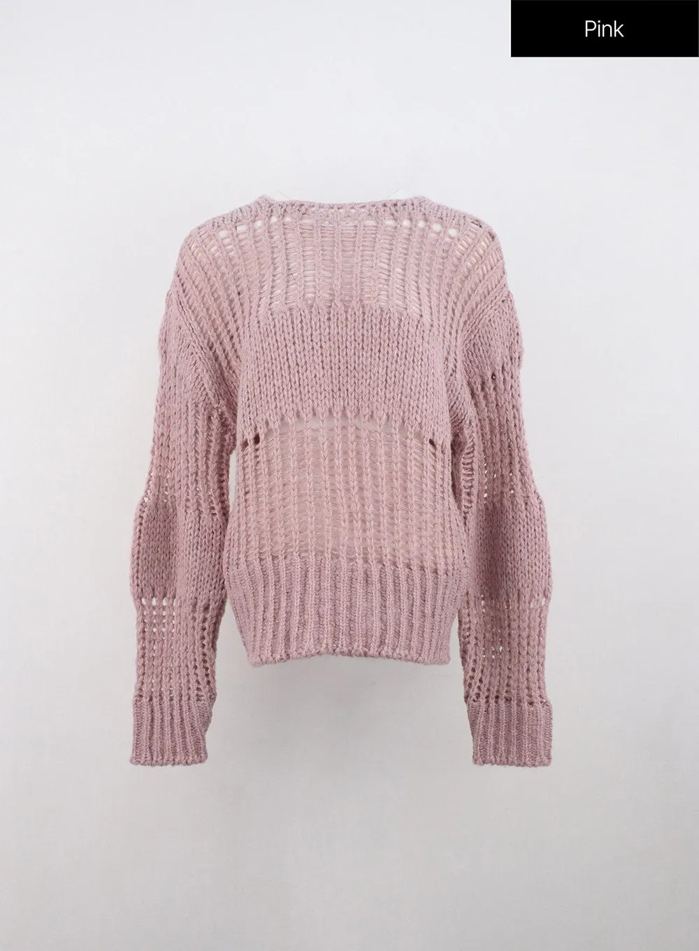 Boat Neck Mesh Knit Sweater ON324