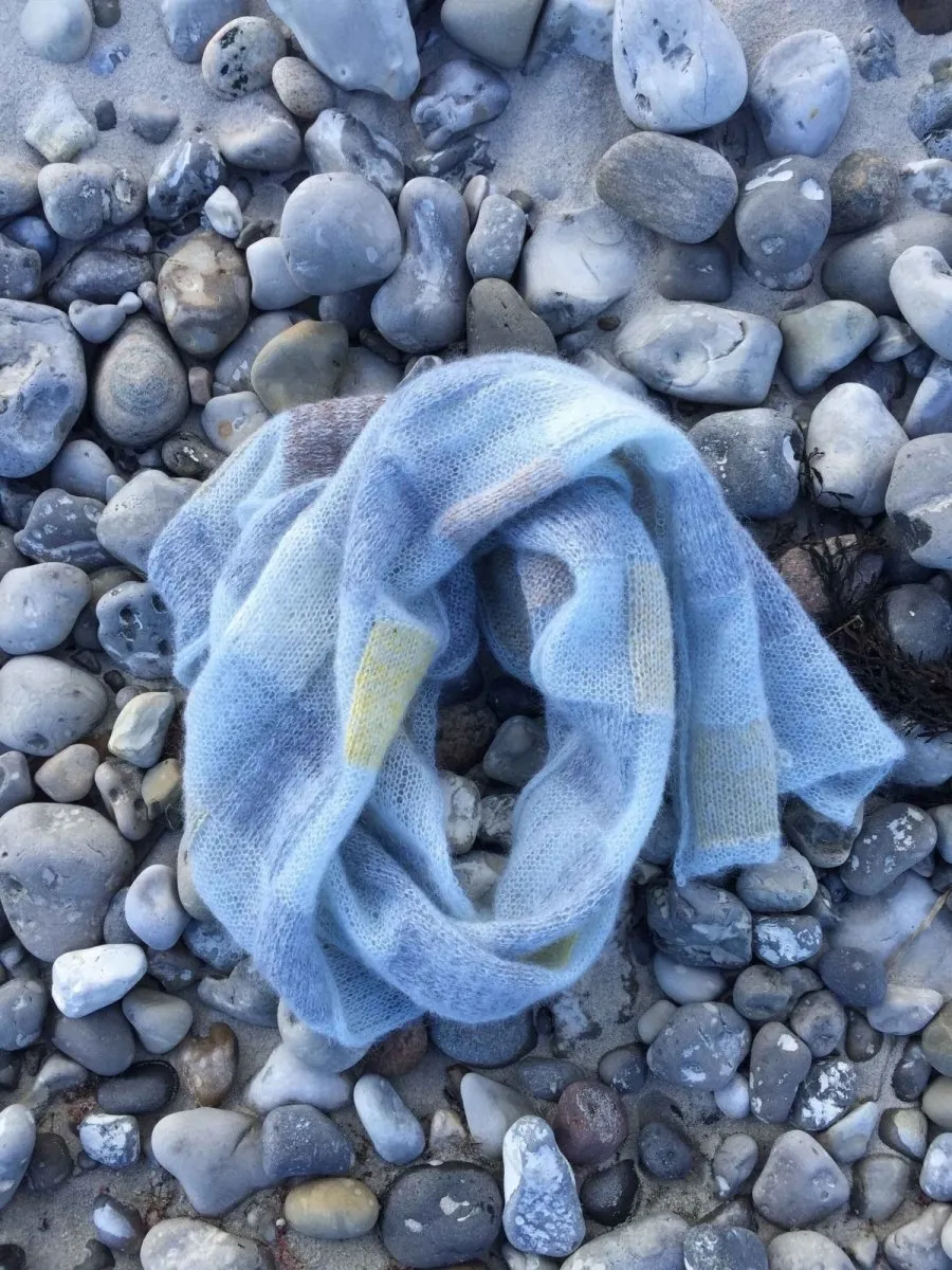 Boeslum scarf by Ruth Sørensen, silk mohair knitting kit