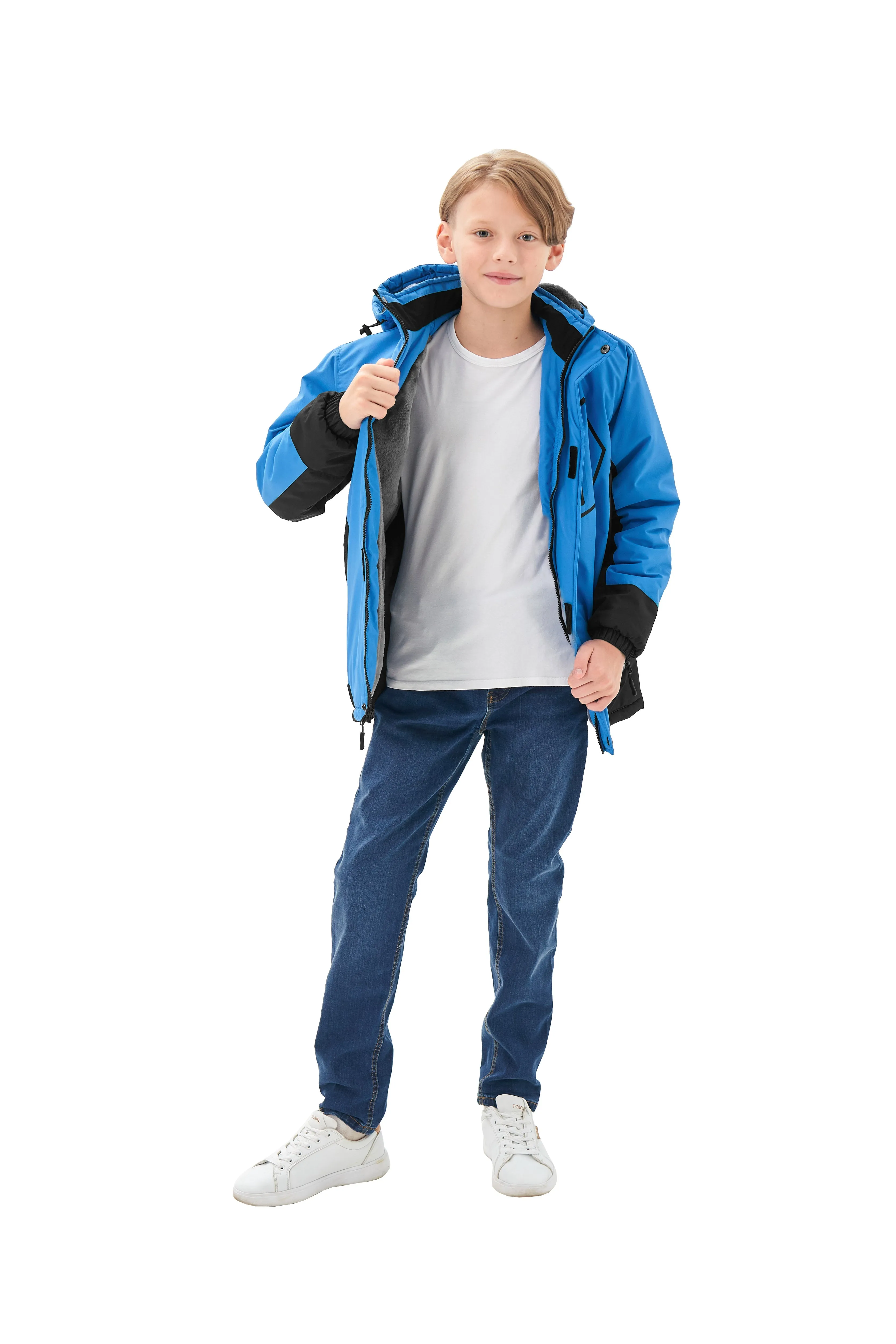 Boys' Winter Ski Warm Hooded Jacket