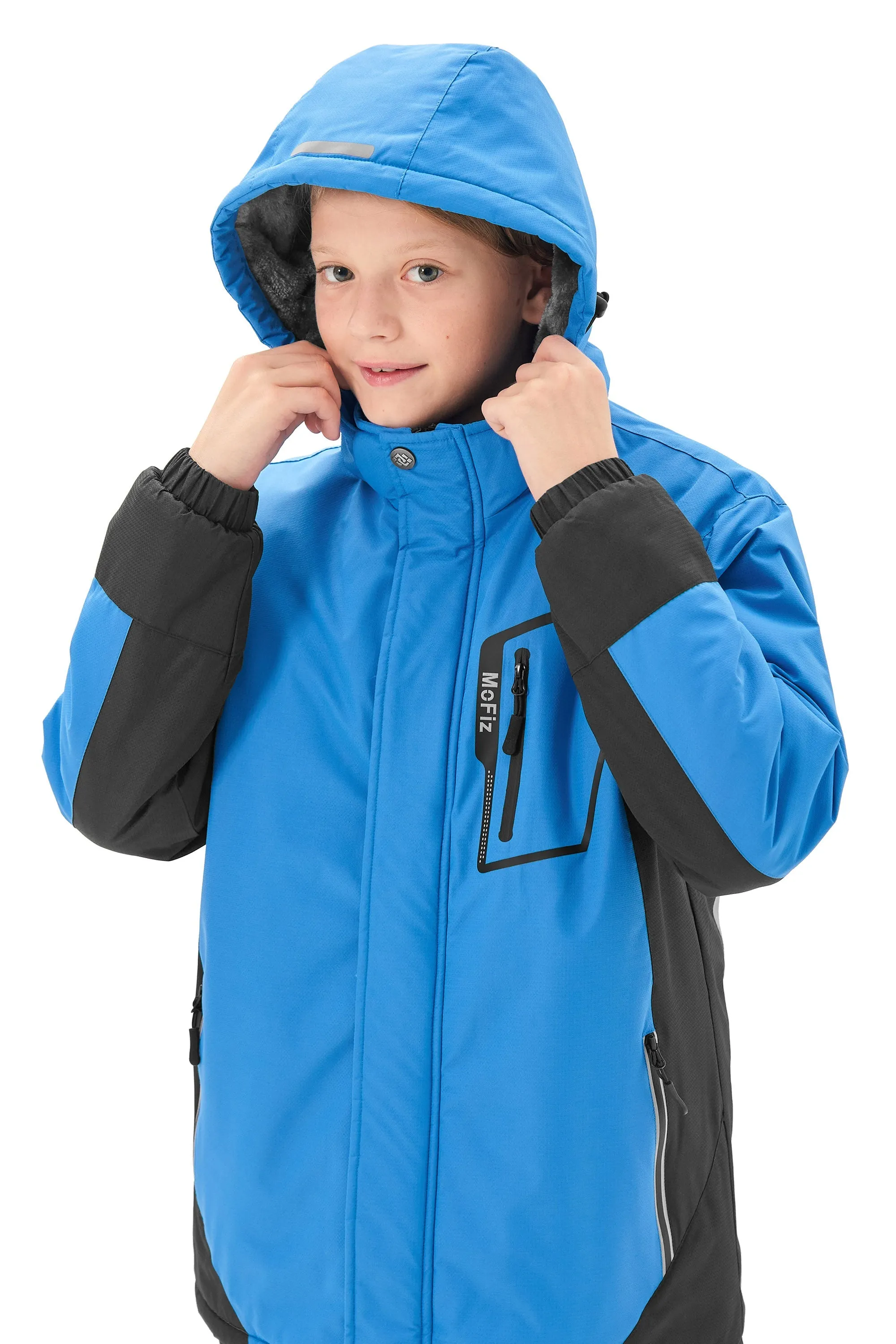 Boys' Winter Ski Warm Hooded Jacket