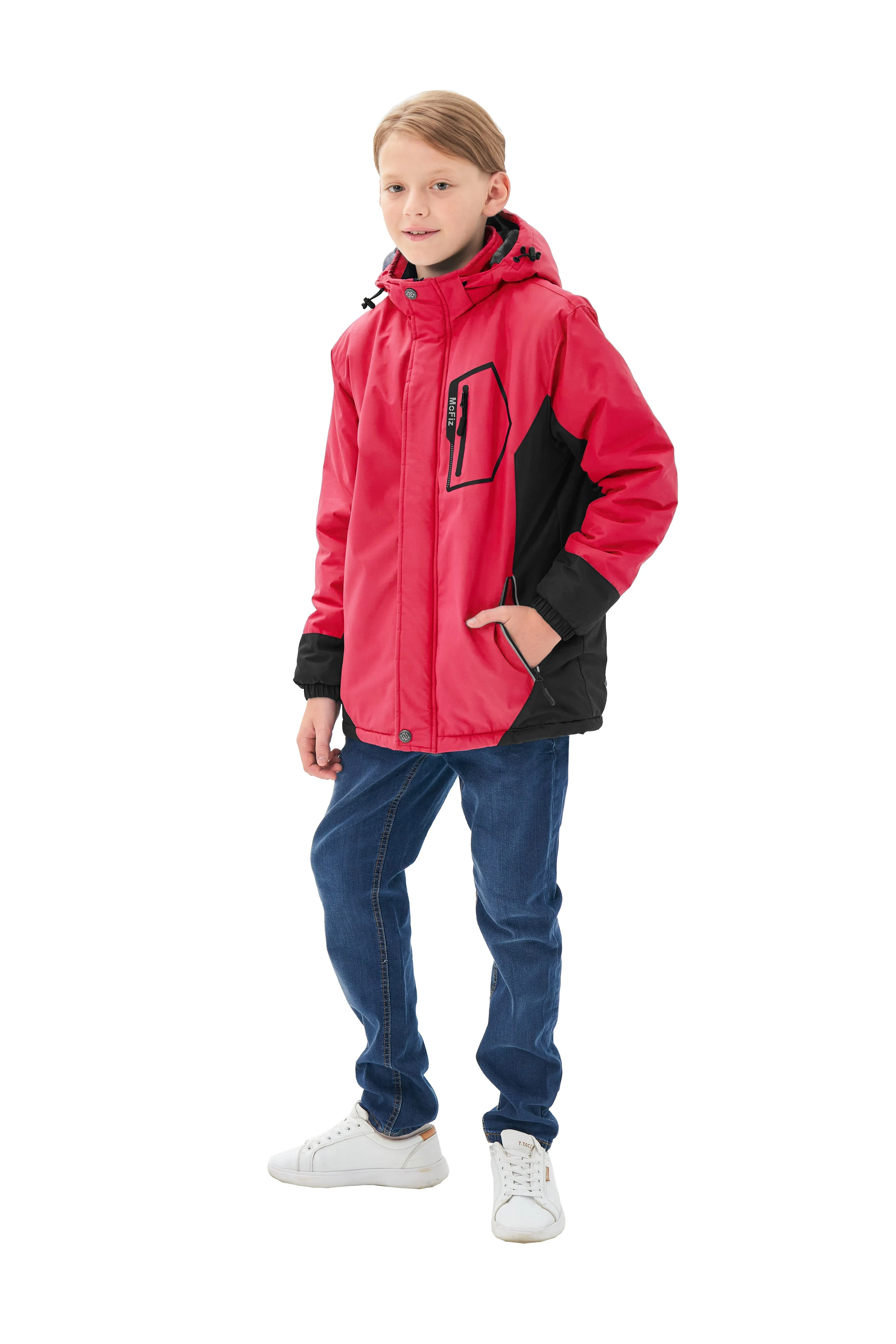 Boys' Winter Ski Warm Hooded Jacket