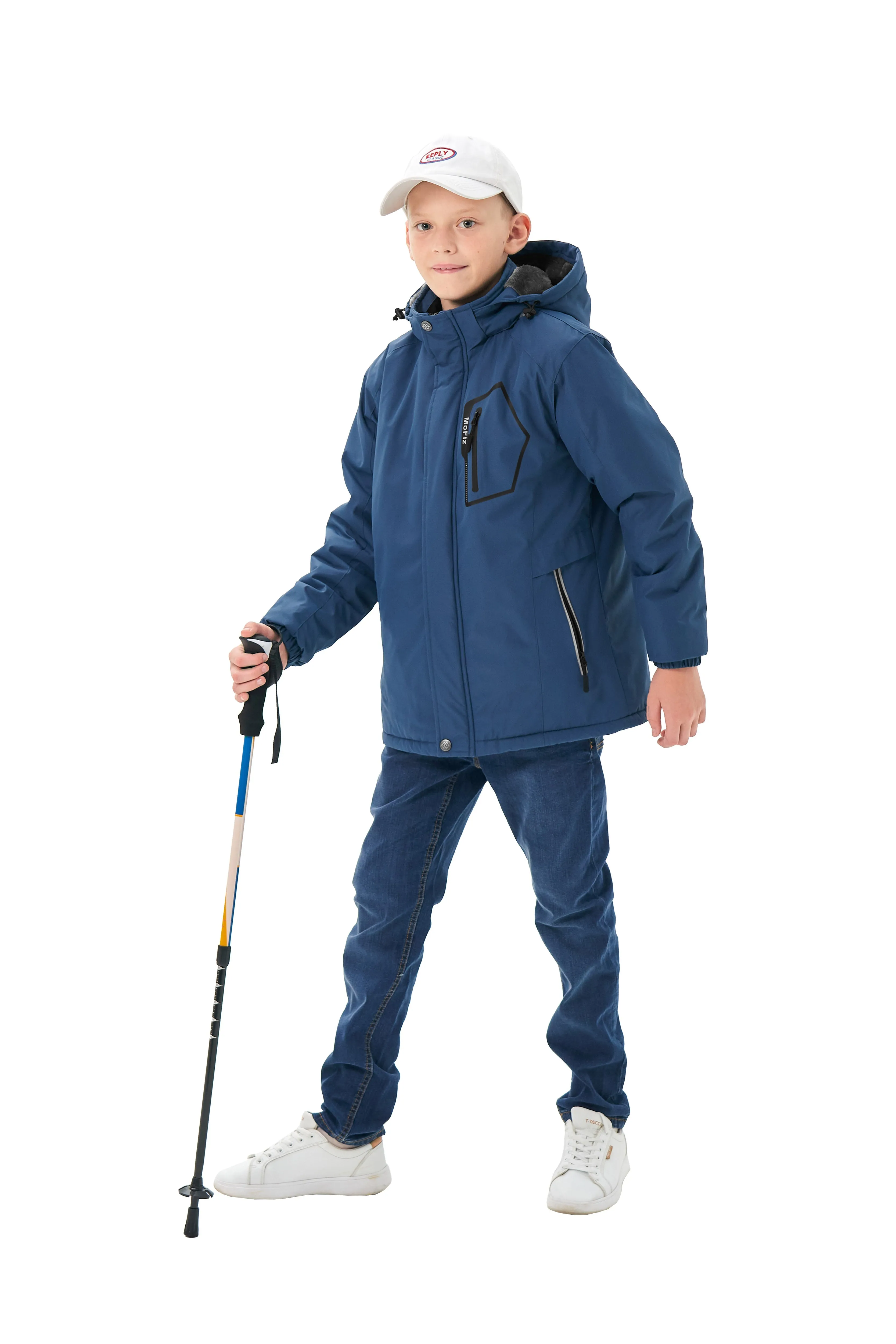 Boys' Winter Ski Warm Hooded Jacket