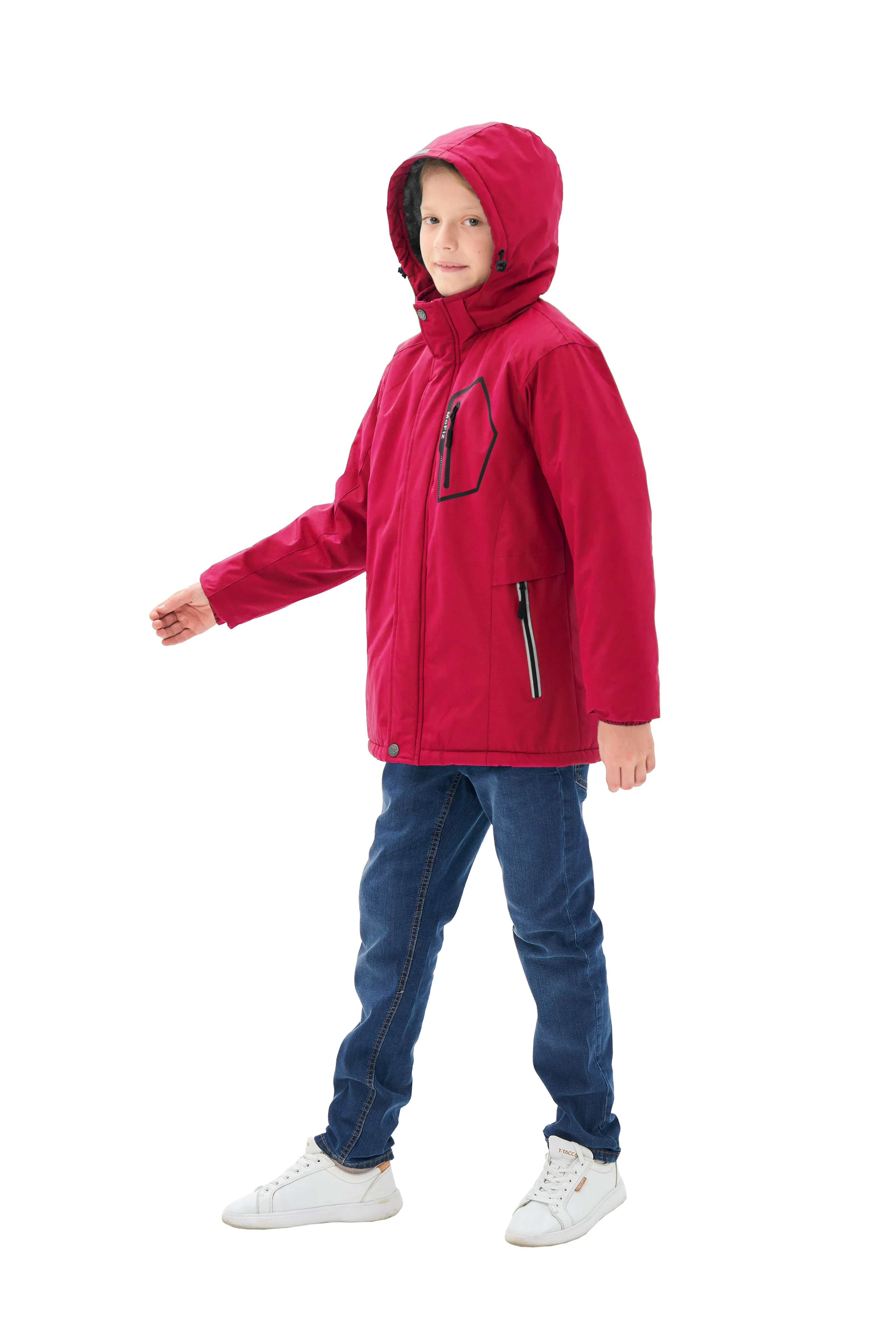 Boys' Winter Ski Warm Hooded Jacket