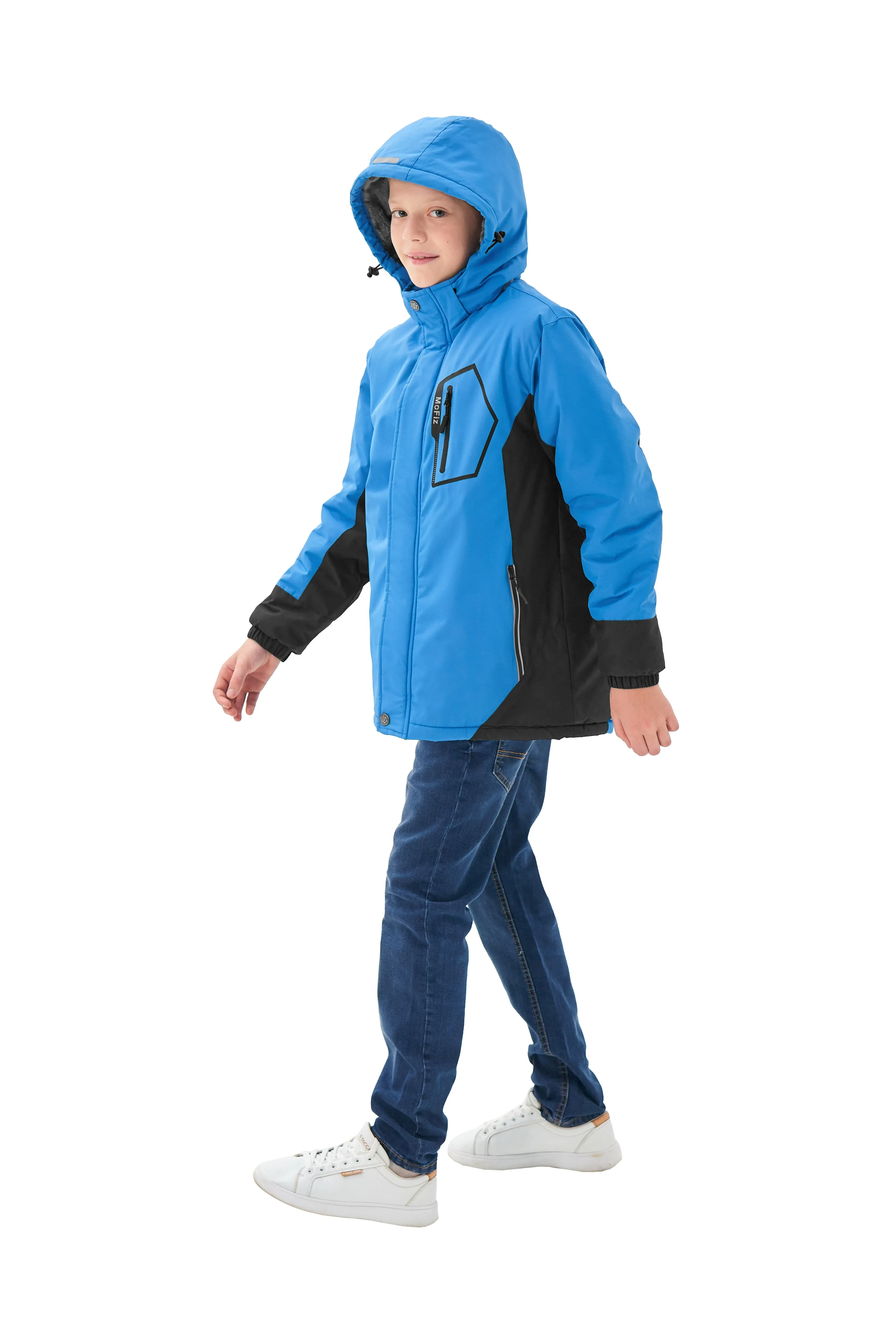 Boys' Winter Ski Warm Hooded Jacket