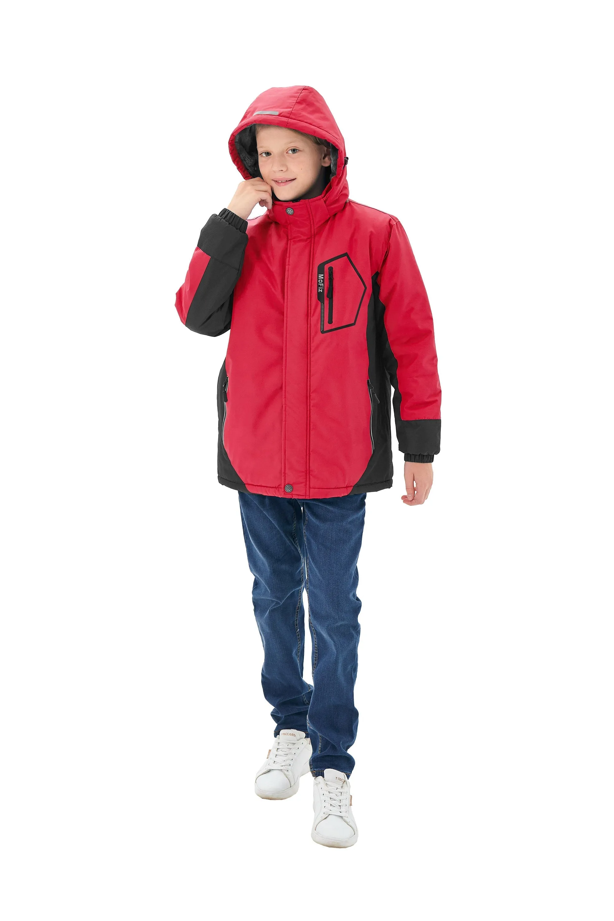 Boys' Winter Ski Warm Hooded Jacket