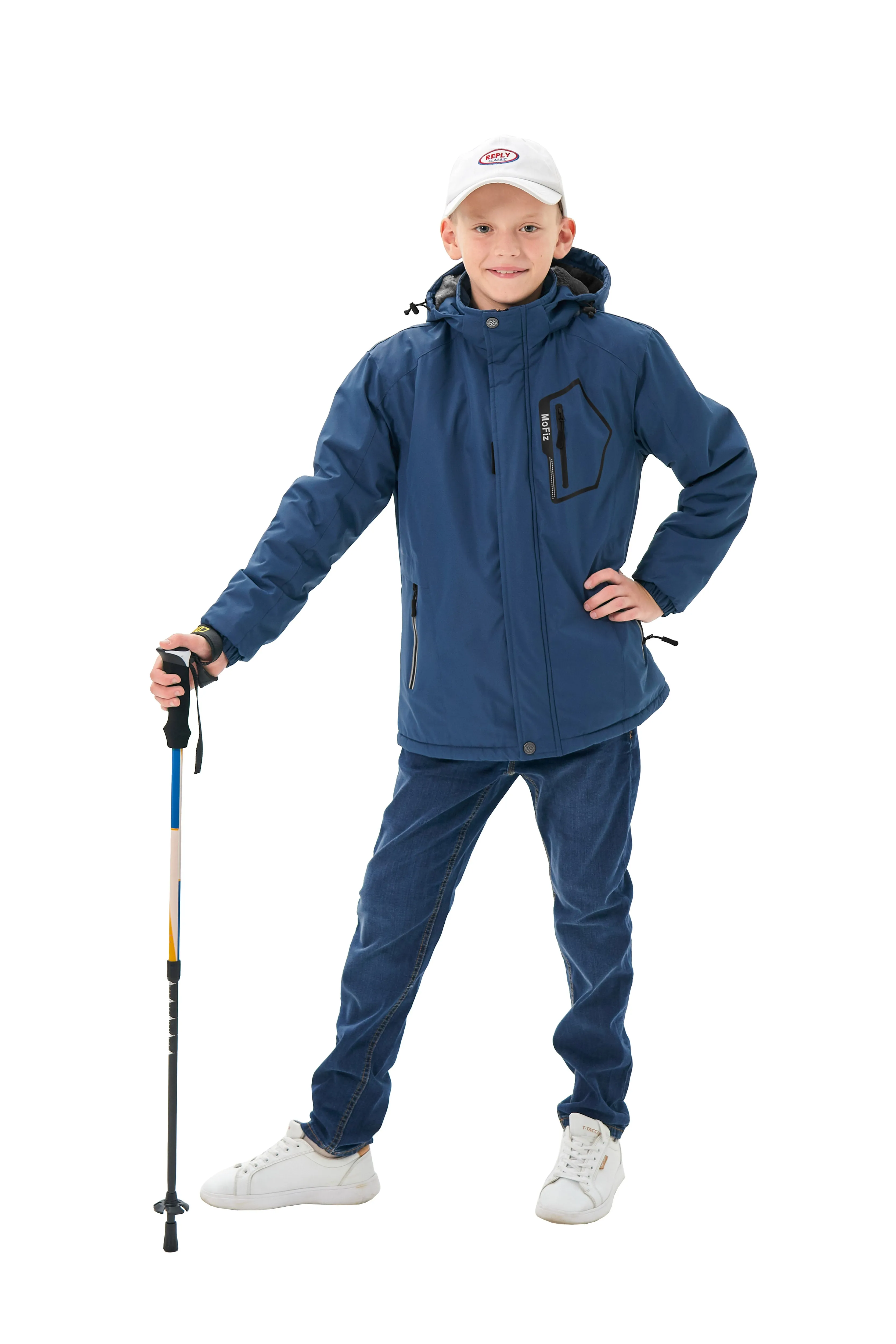 Boys' Winter Ski Warm Hooded Jacket