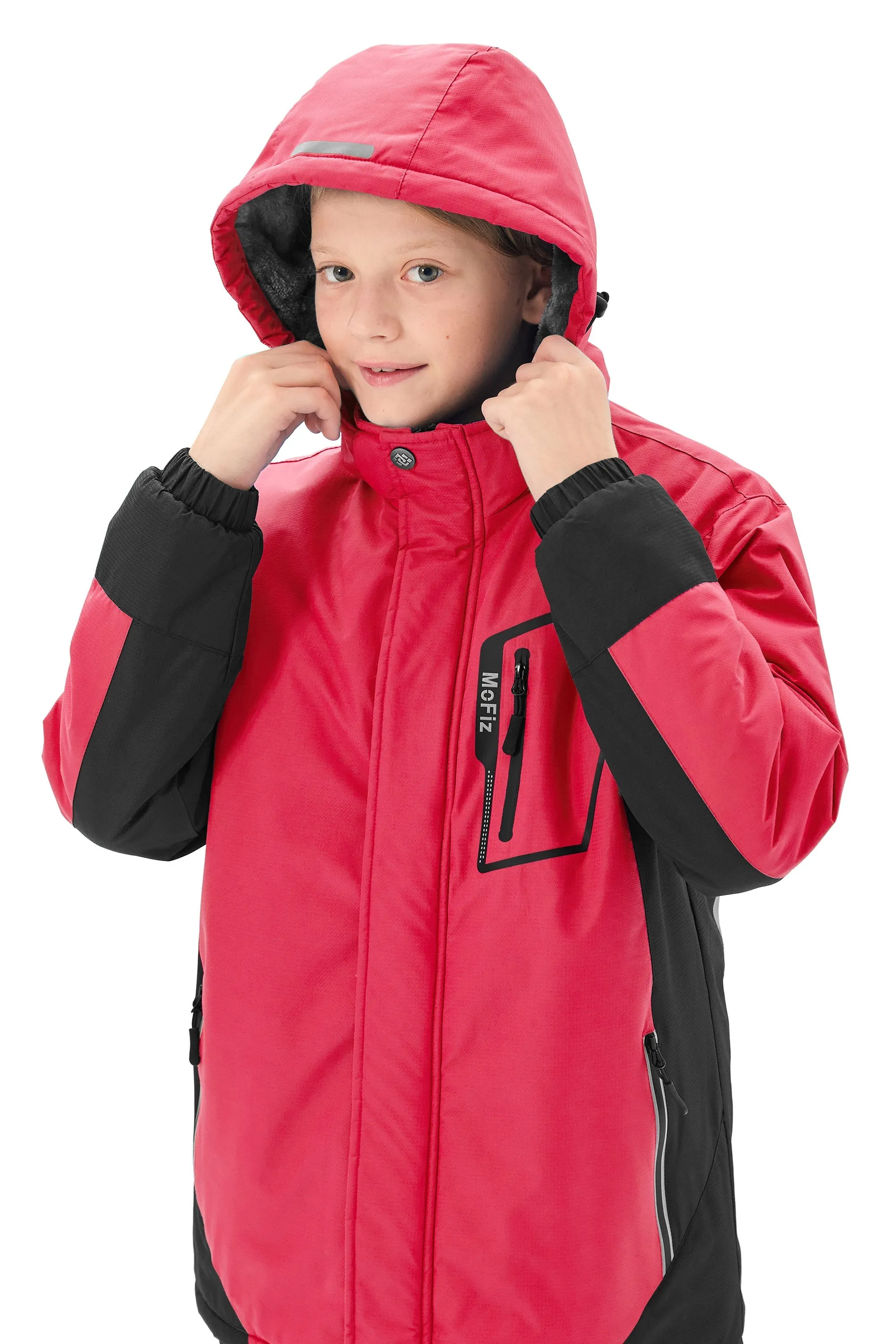 Boys' Winter Ski Warm Hooded Jacket