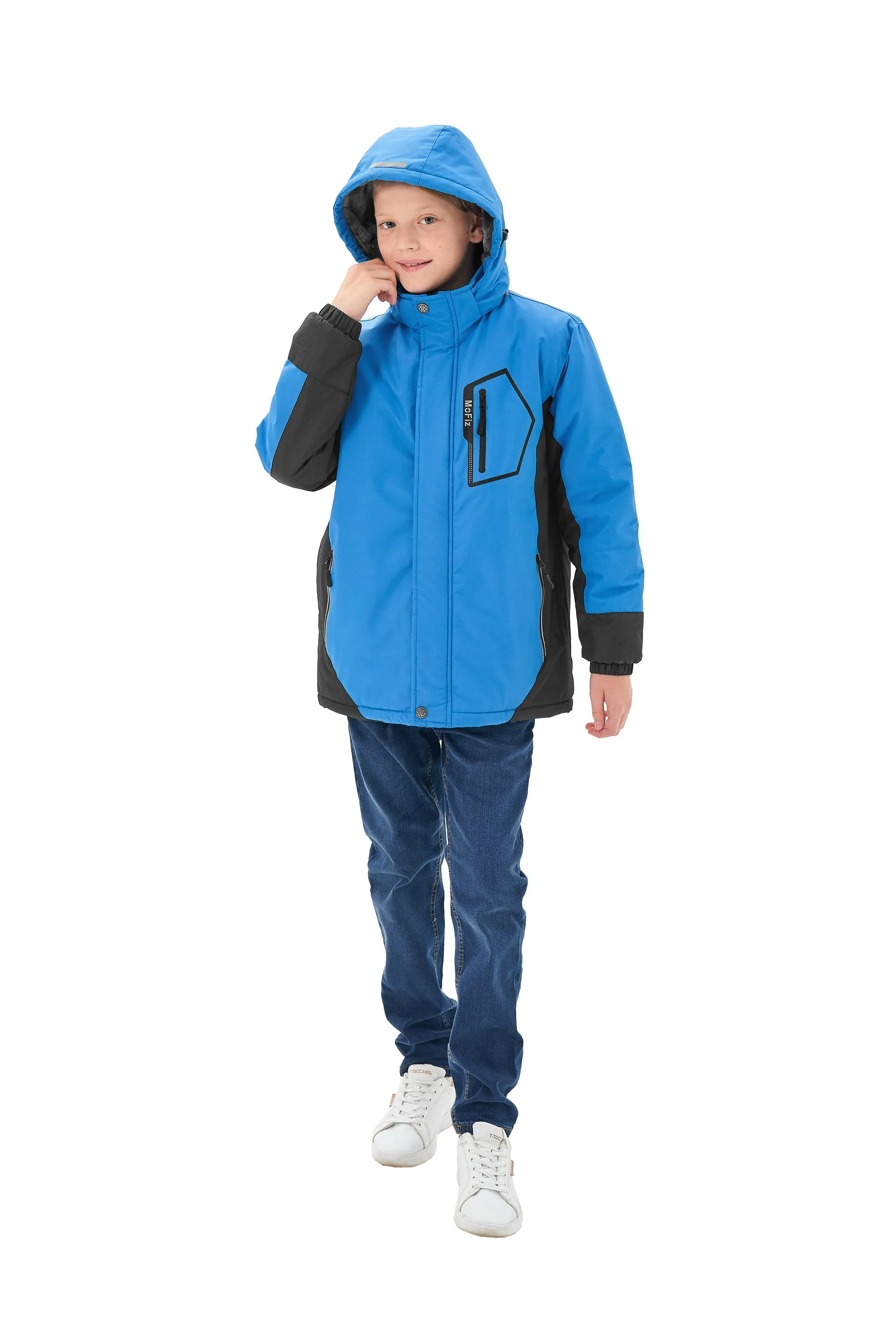 Boys' Winter Ski Warm Hooded Jacket