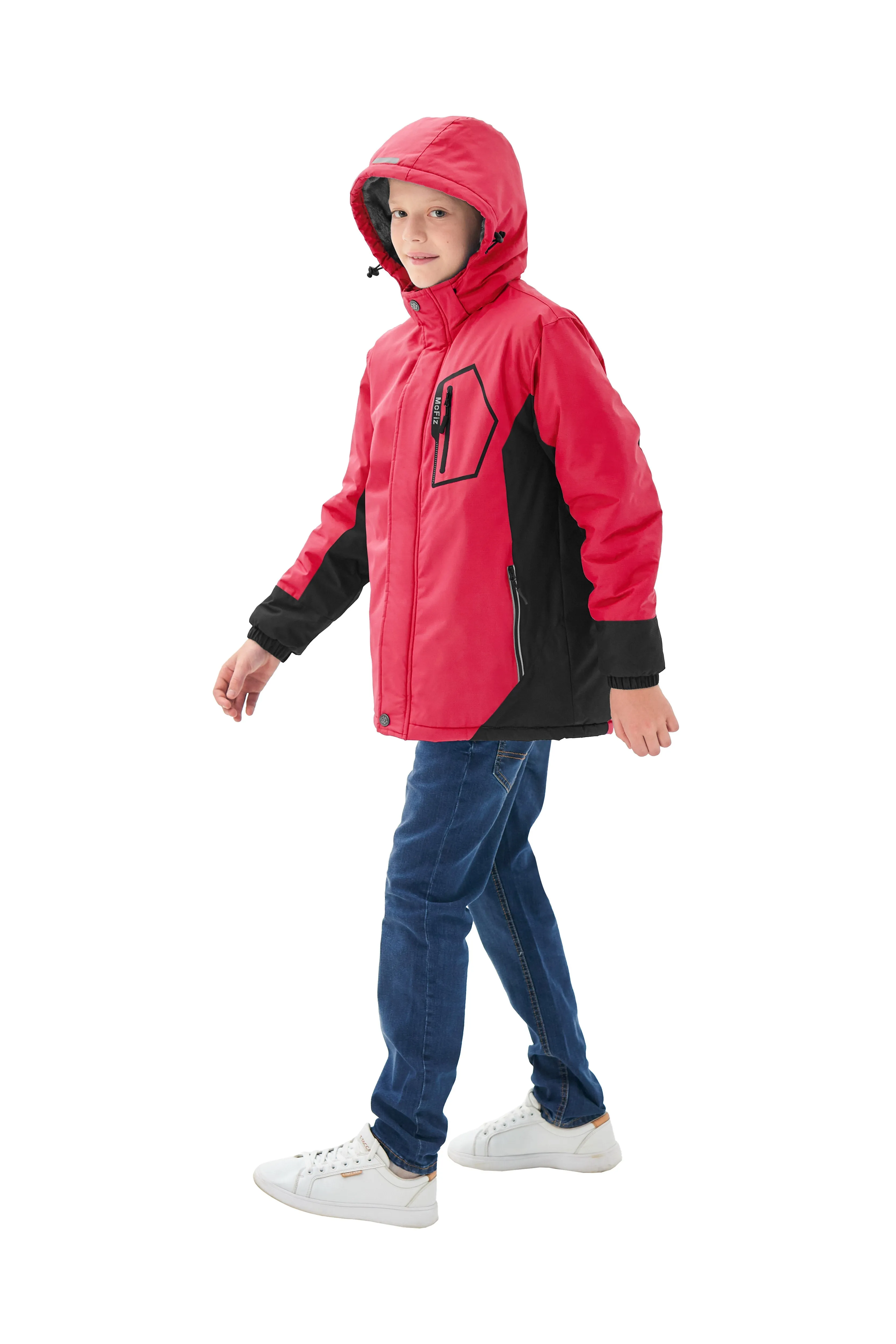 Boys' Winter Ski Warm Hooded Jacket