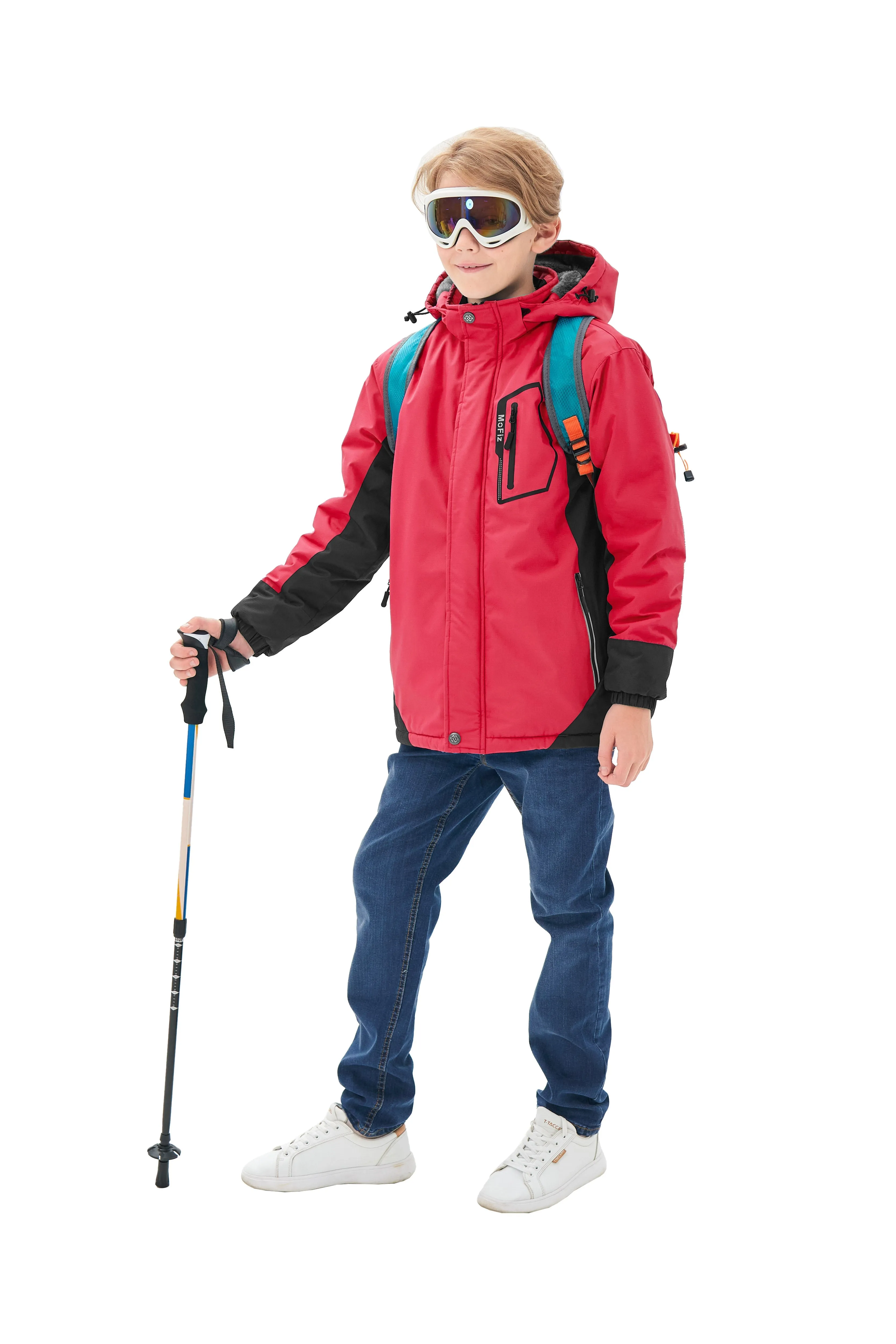 Boys' Winter Ski Warm Hooded Jacket