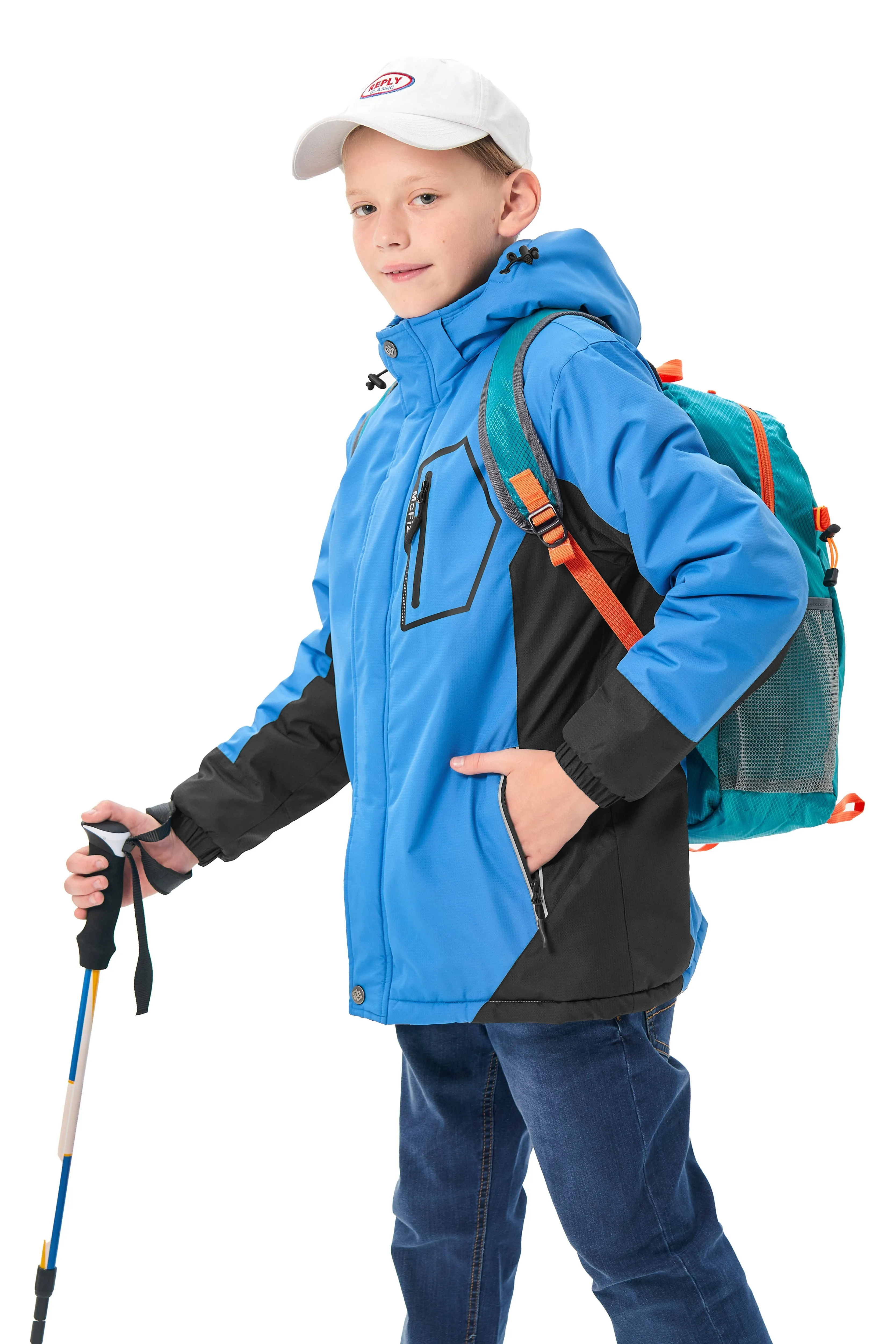 Boys' Winter Ski Warm Hooded Jacket