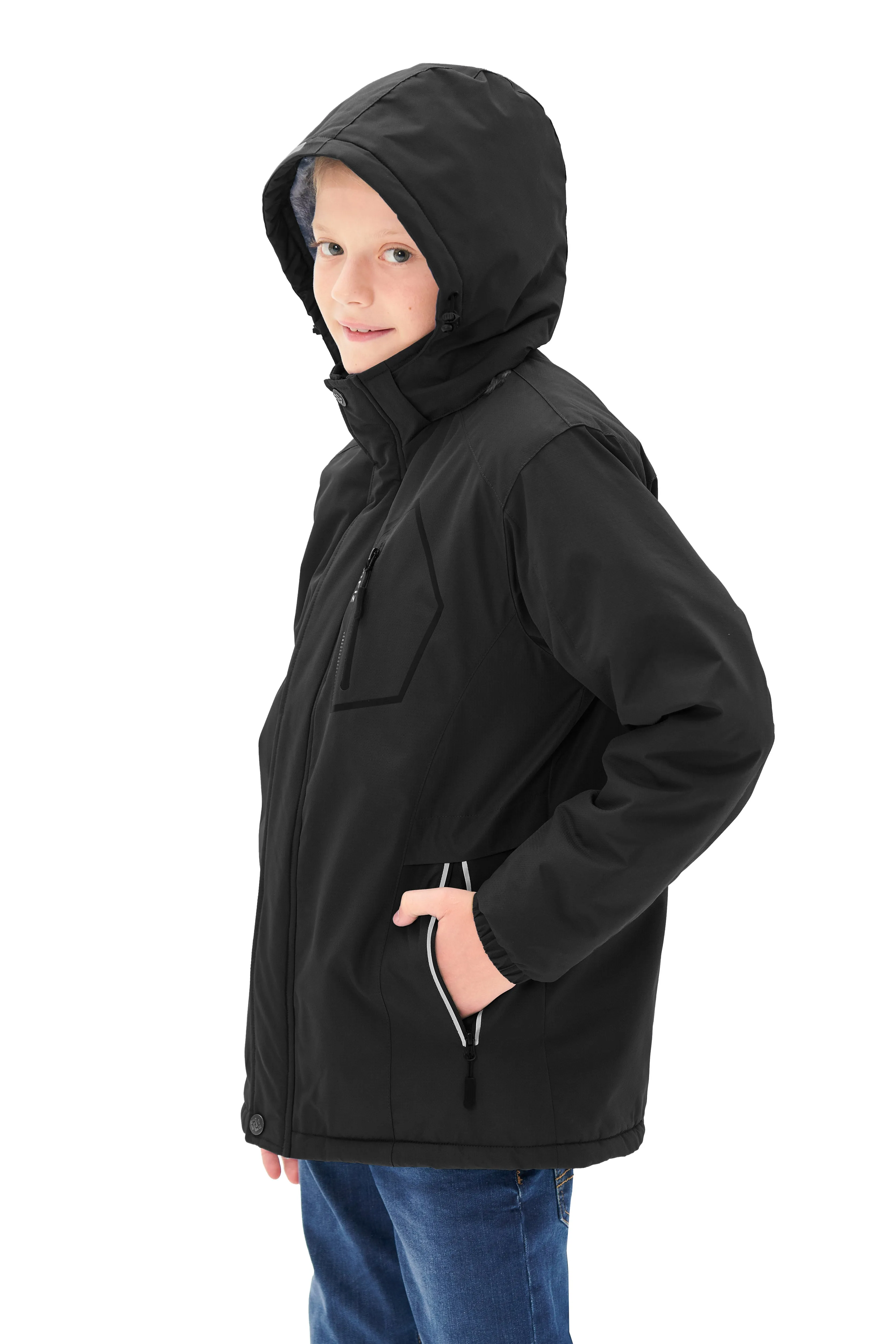 Boys' Winter Ski Warm Hooded Jacket