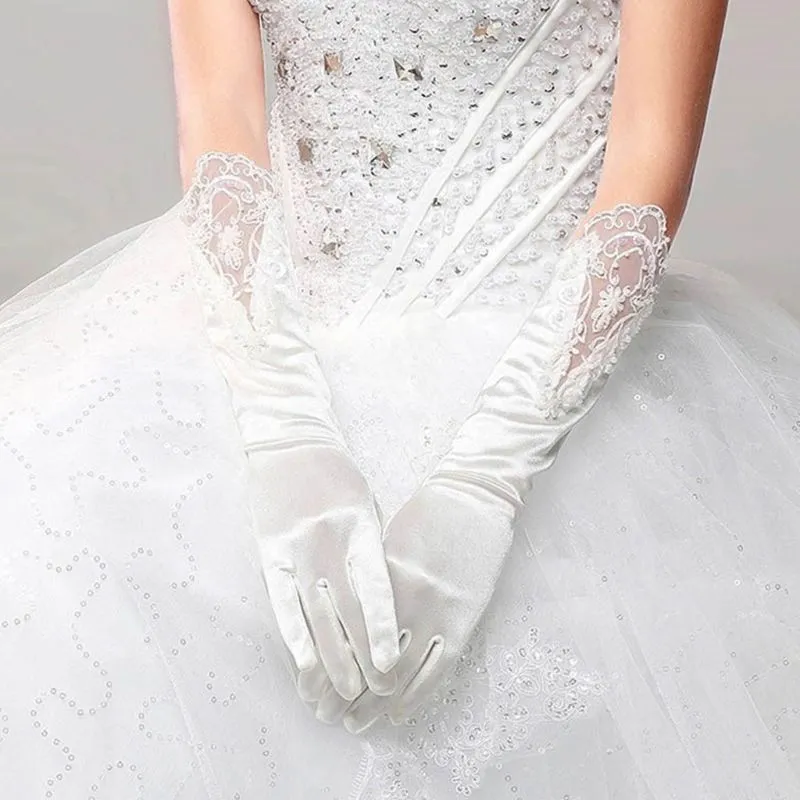 Bridal Long White Gloves