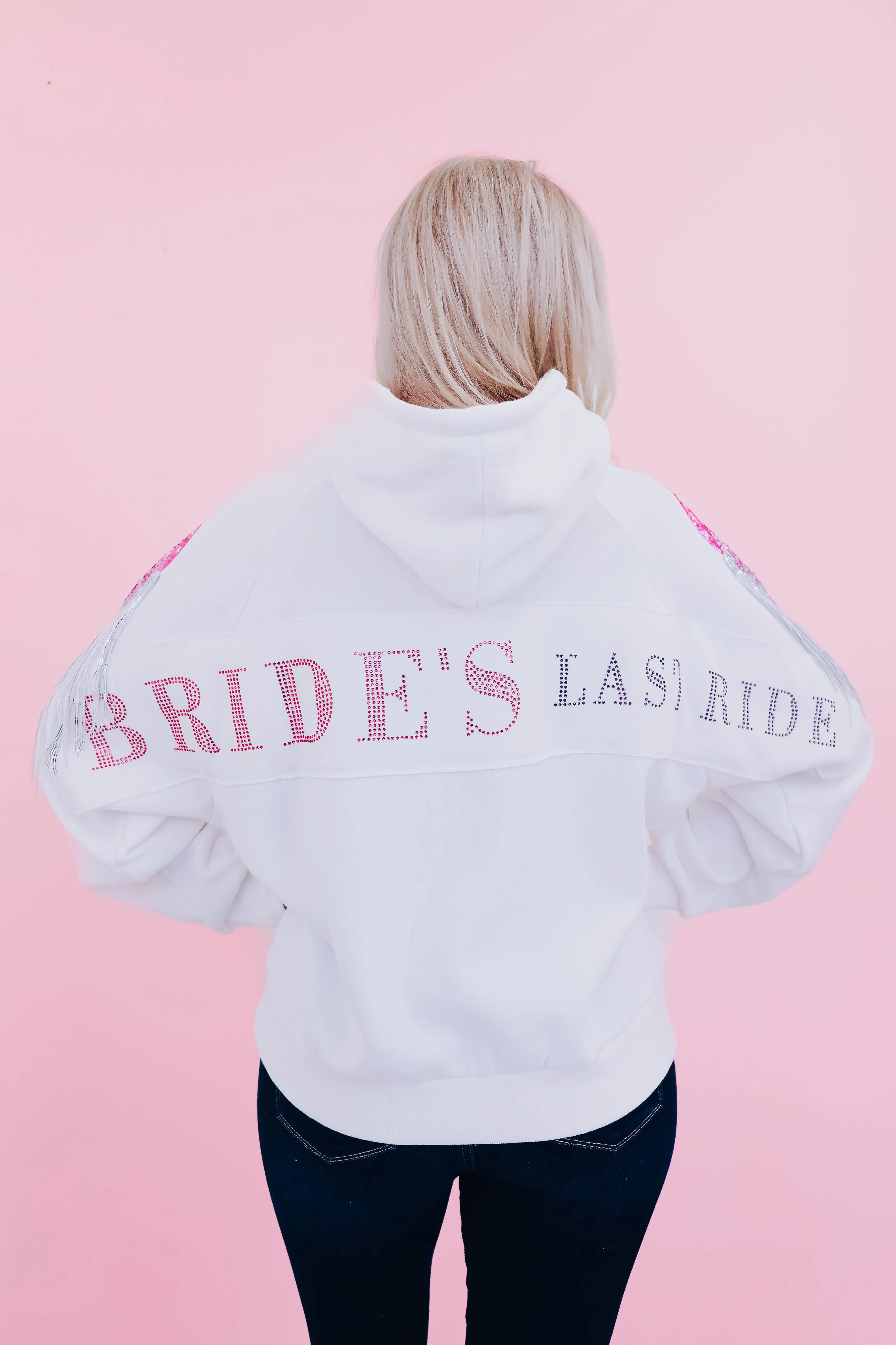 Bride's Last Ride Pullover Hoodie - White