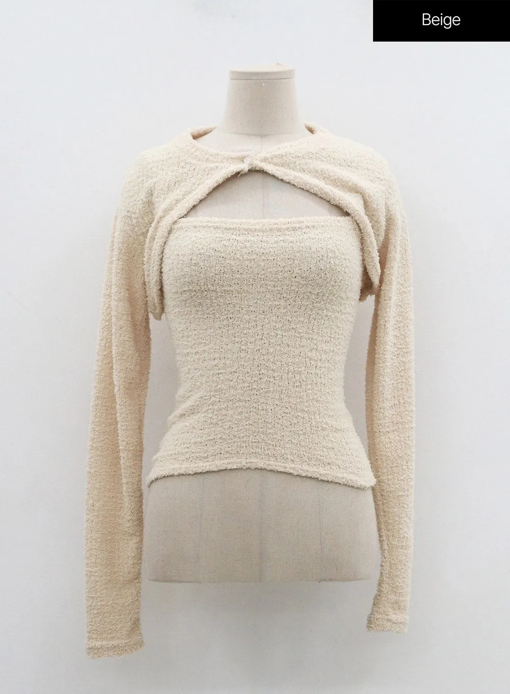 Button Bolero And Top Knit Set OD09