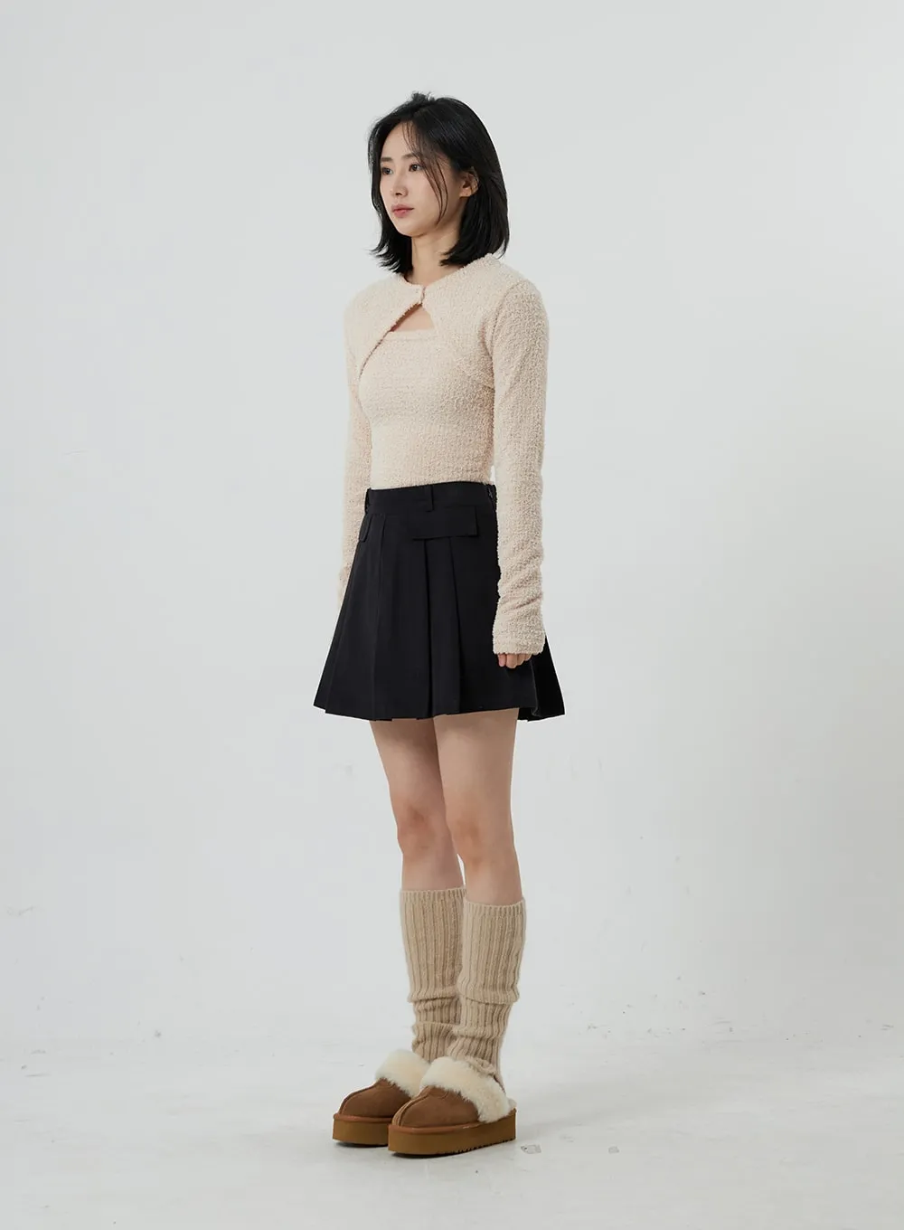 Button Bolero And Top Knit Set OD09