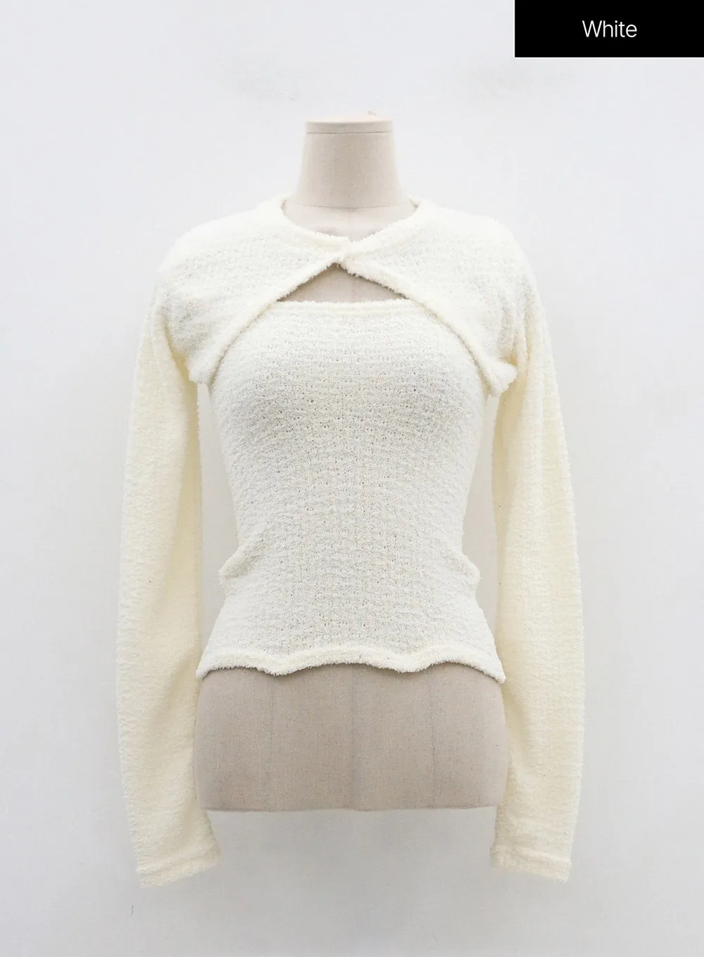 Button Bolero And Top Knit Set OD09