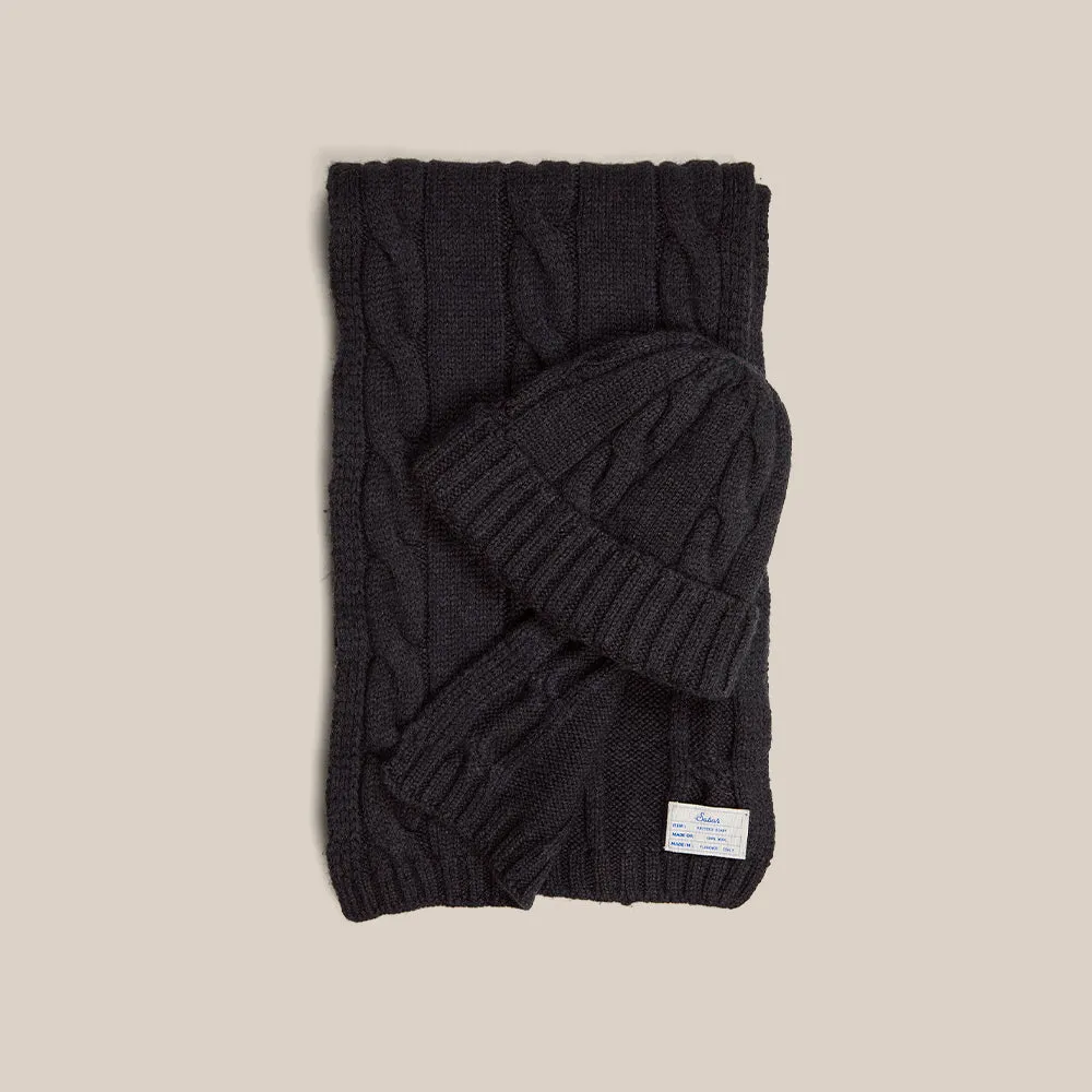 Cable Knit Scarf - Charcoal