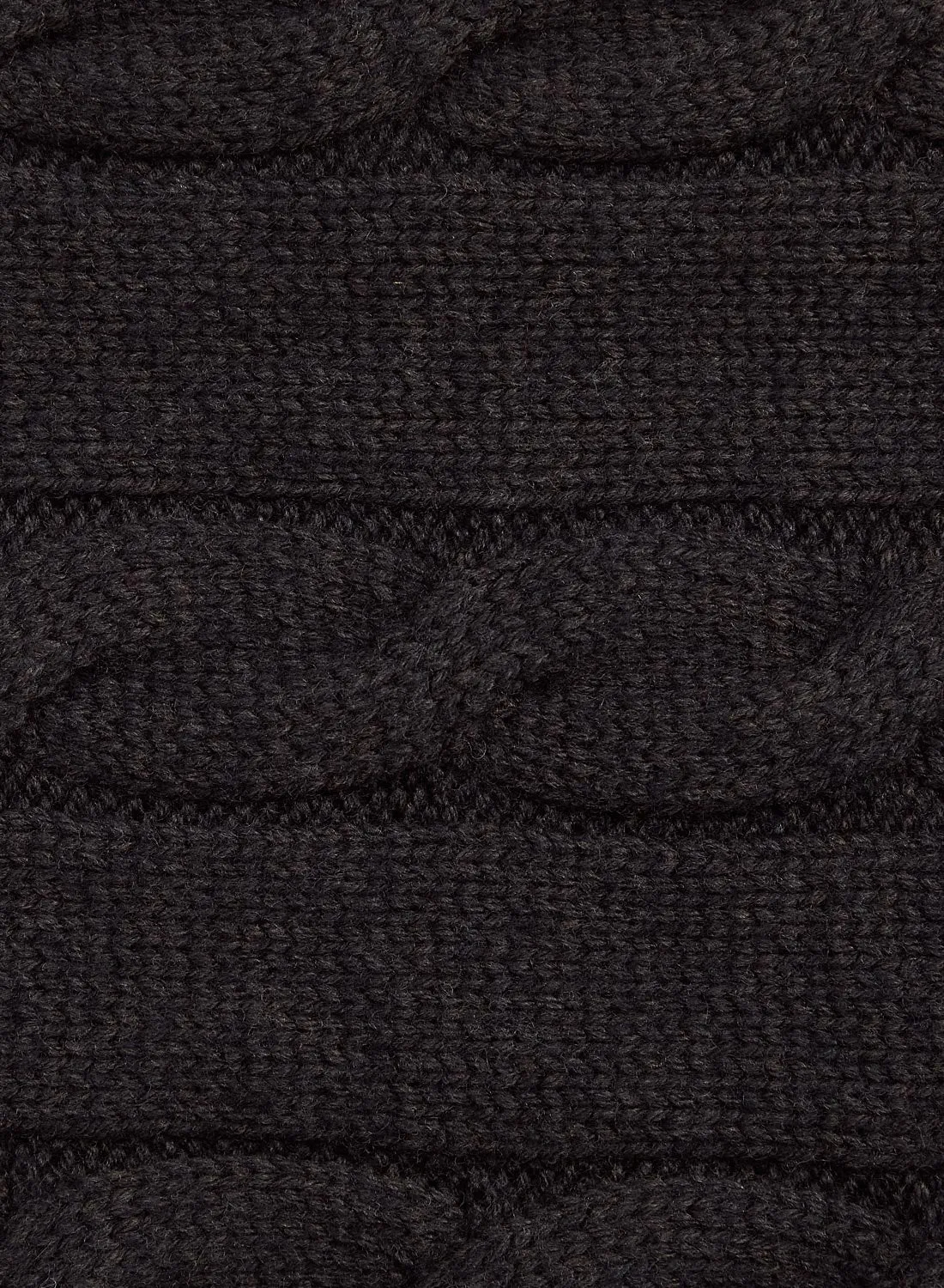 Cable Knit Scarf - Charcoal