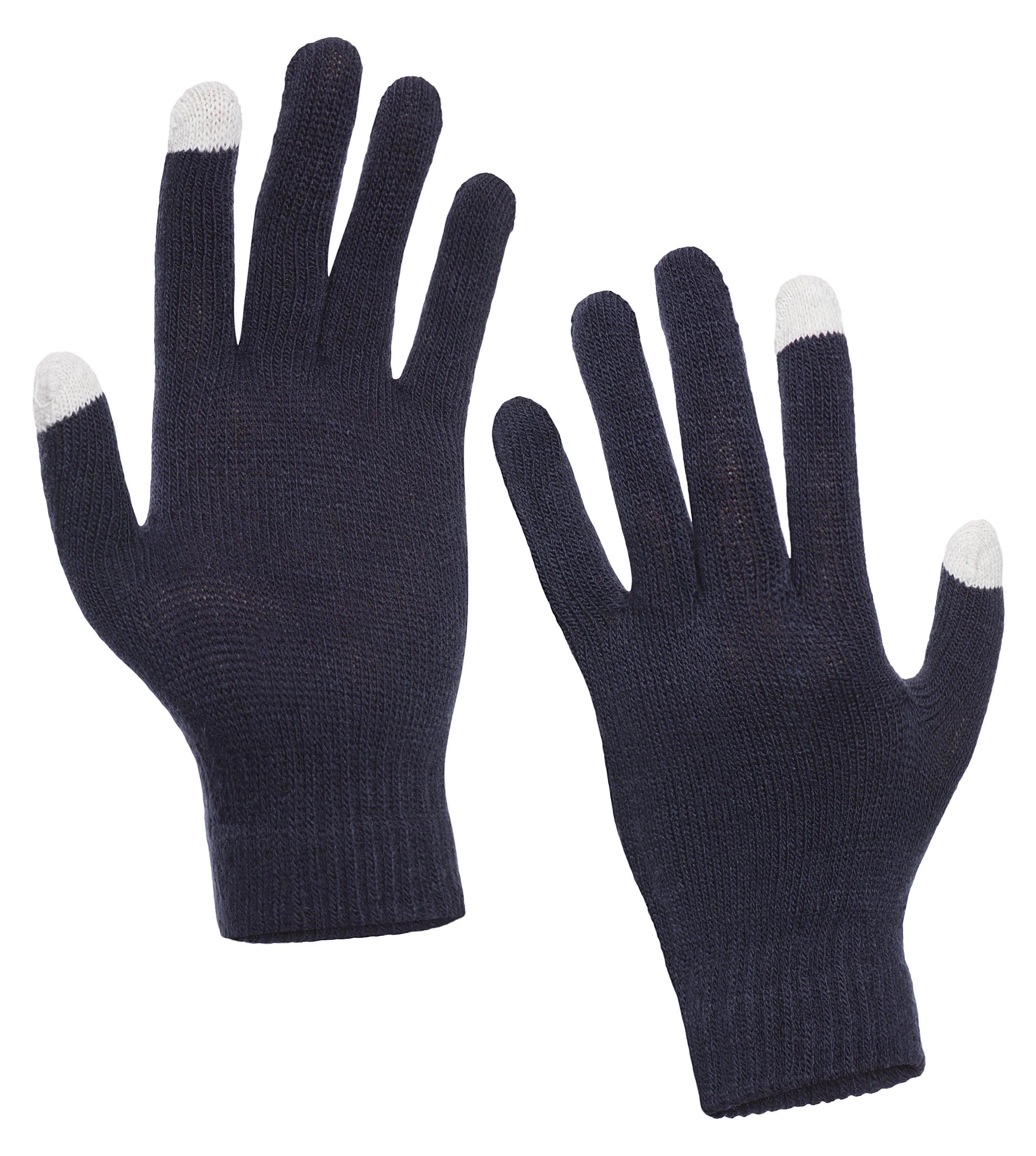 Casaba Winter 3 Piece Set Beanie Hat Scarf Touchscreen Gloves Flat Knit for Men Women