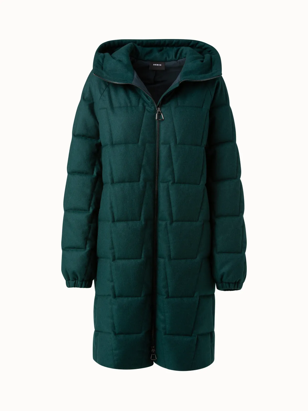 Cashmere Parka with Techno Trapezoid Quilt