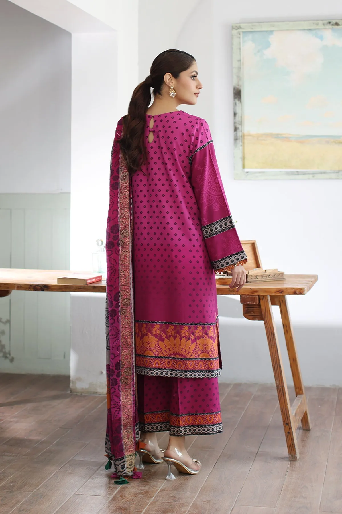 Charizma C-Print Linen with Wool Shawl – CPW3-18