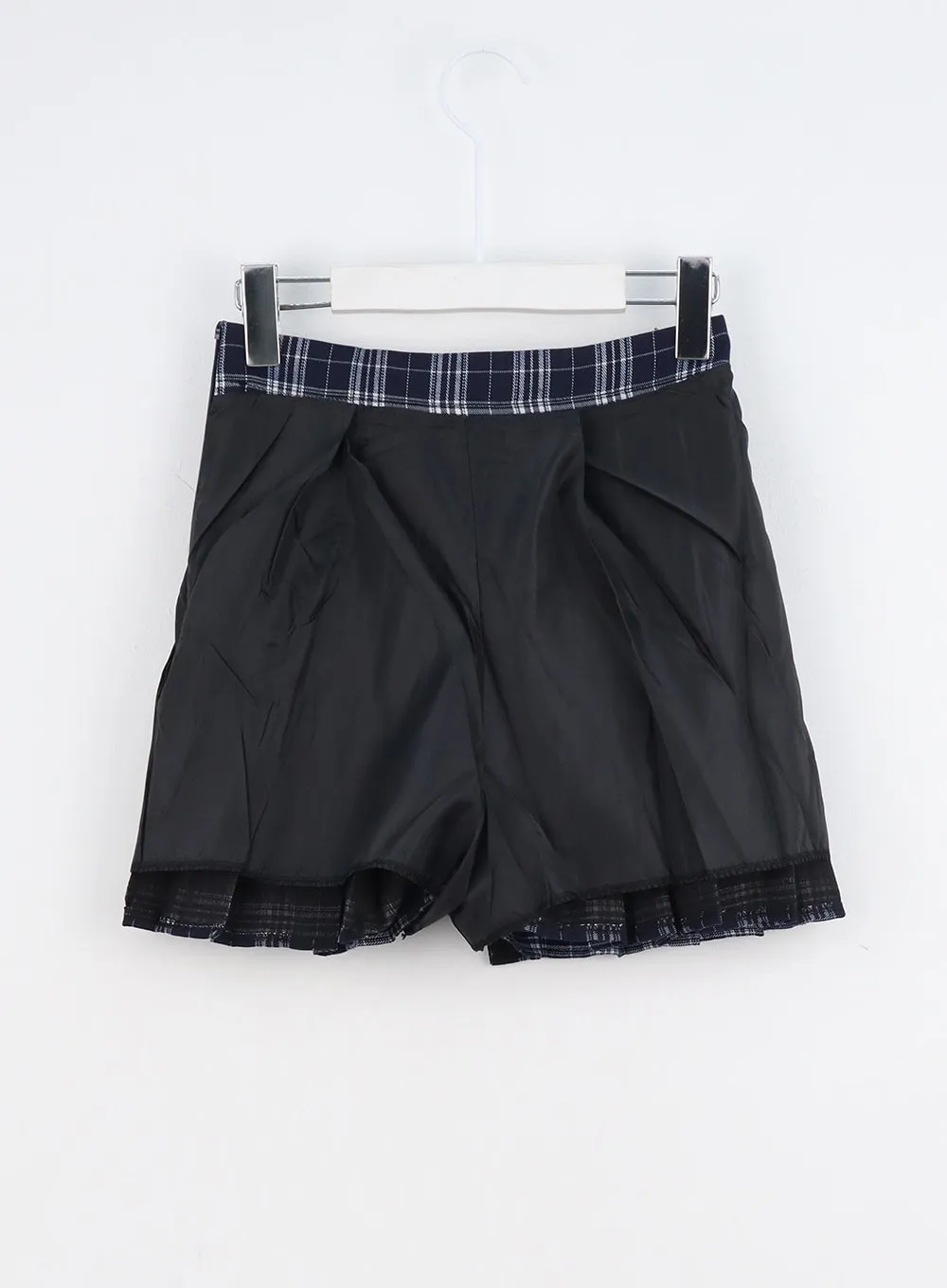 Check Pleated Mini Skirt IO317