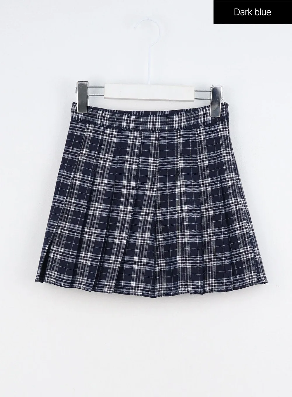 Check Pleated Mini Skirt IO317