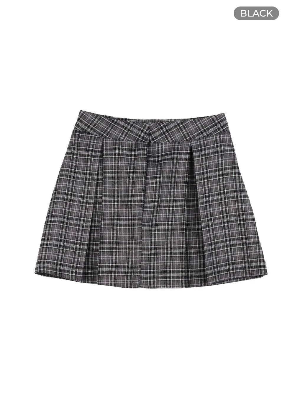 Checkered Pleated Mini Skirt OY409