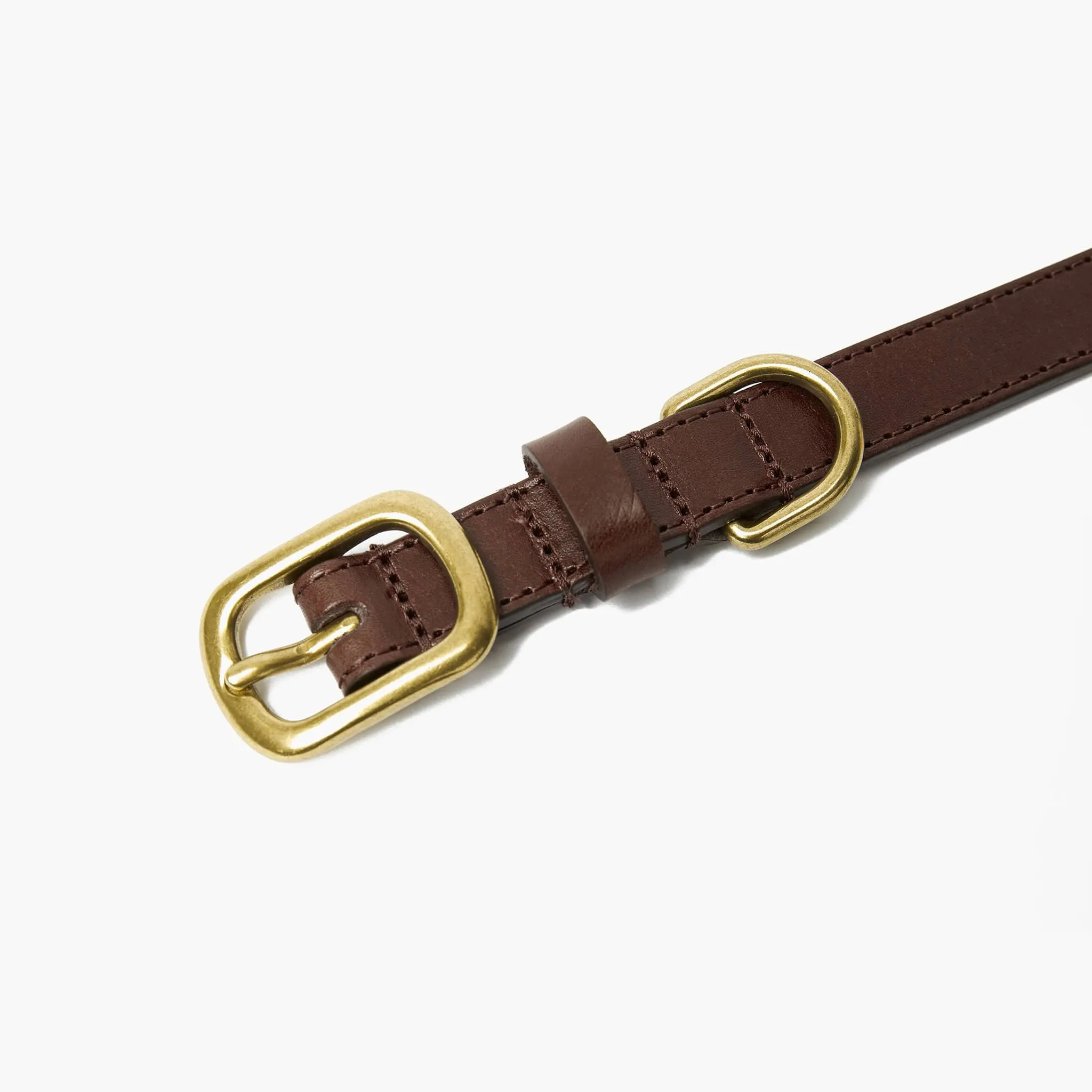 Chocolate Brown Leather Dog Collar – Durable & Stylish